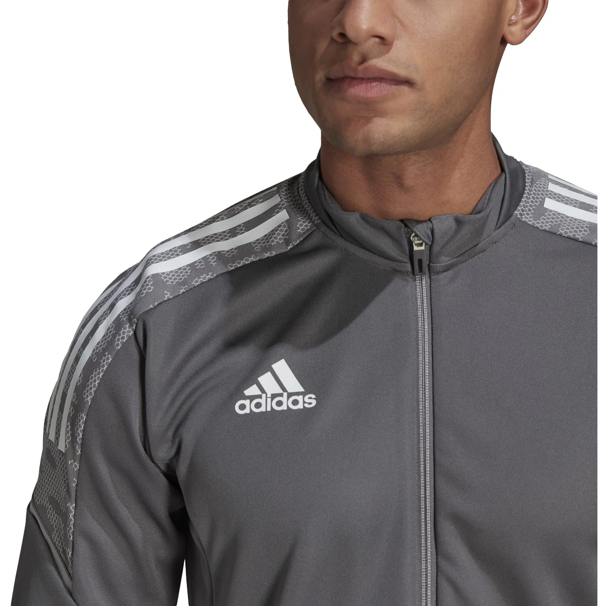adidas Condivo 21 Training Jacket - Grey/White - Image 3