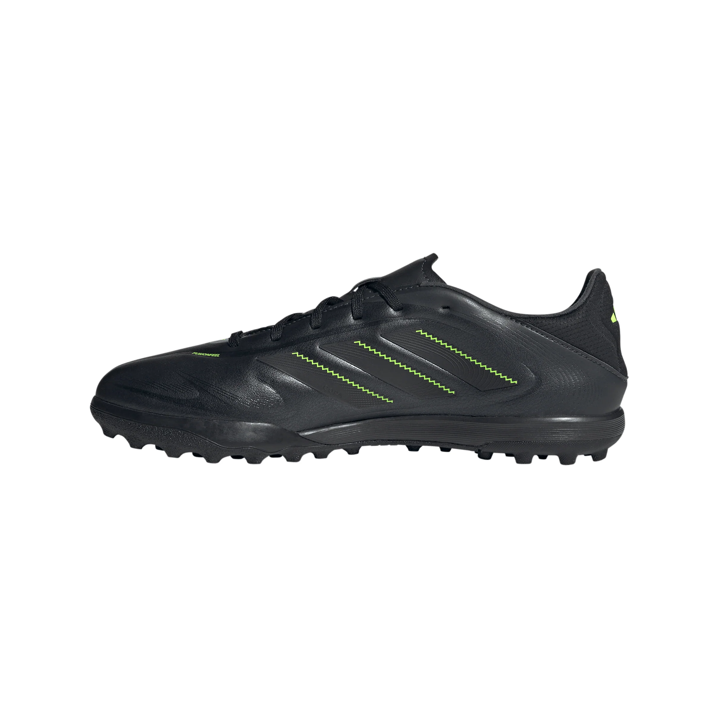 adidas Copa Pure 3 League TF Turf Soccer Cleat -Core Black / Dgh Solid Grey / Lucid Lemon - Image 4