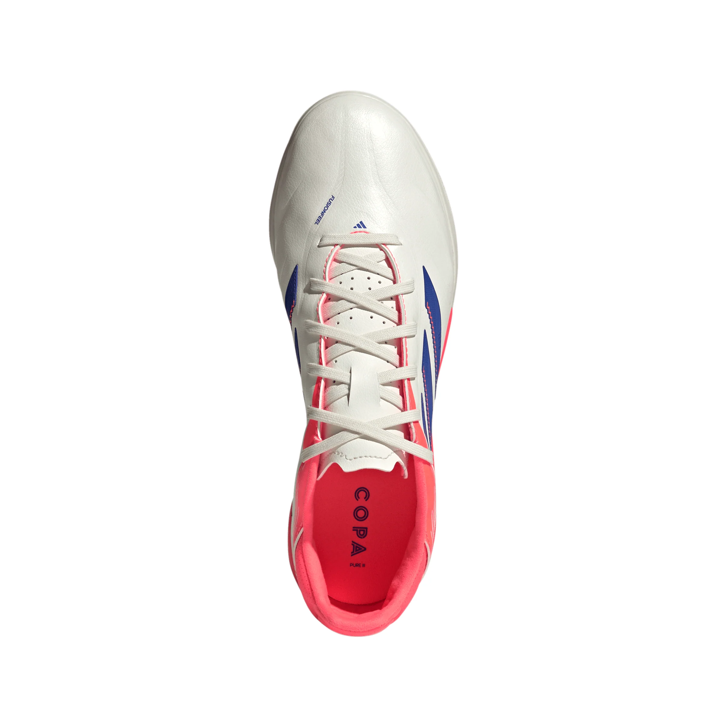 adidas Copa Pure 3 League TF Turf Soccer Cleat - Off White / Lucid Blue / Signal Coral - Image 3