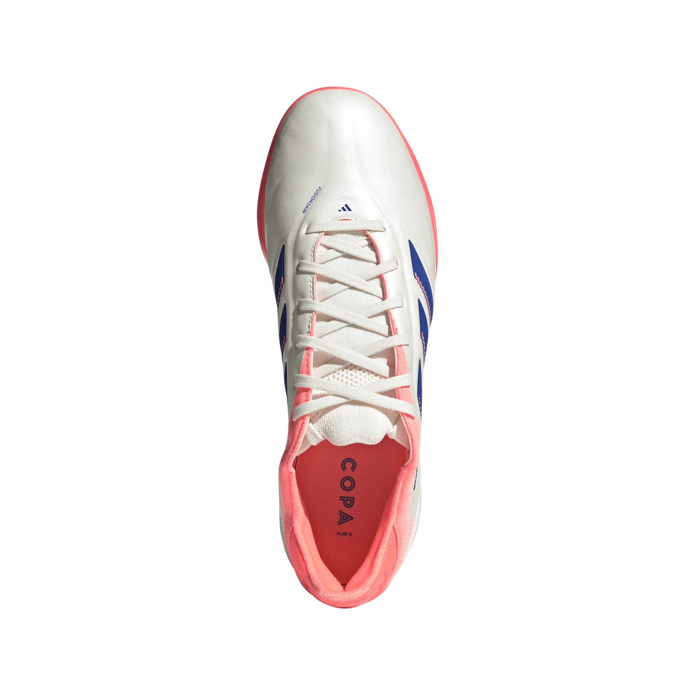 adidas Copa Pure 3 Pro TF Turf Soccer Cleats-Off White / Lucid Blue / Signal Coral - Image 3