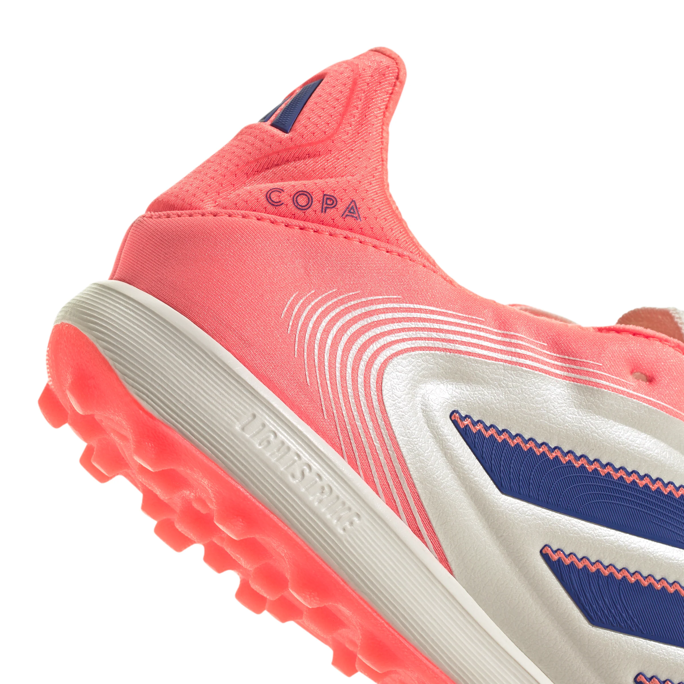 adidas Copa Pure 3 Pro TF Turf Soccer Cleats-Off White / Lucid Blue / Signal Coral - Image 6