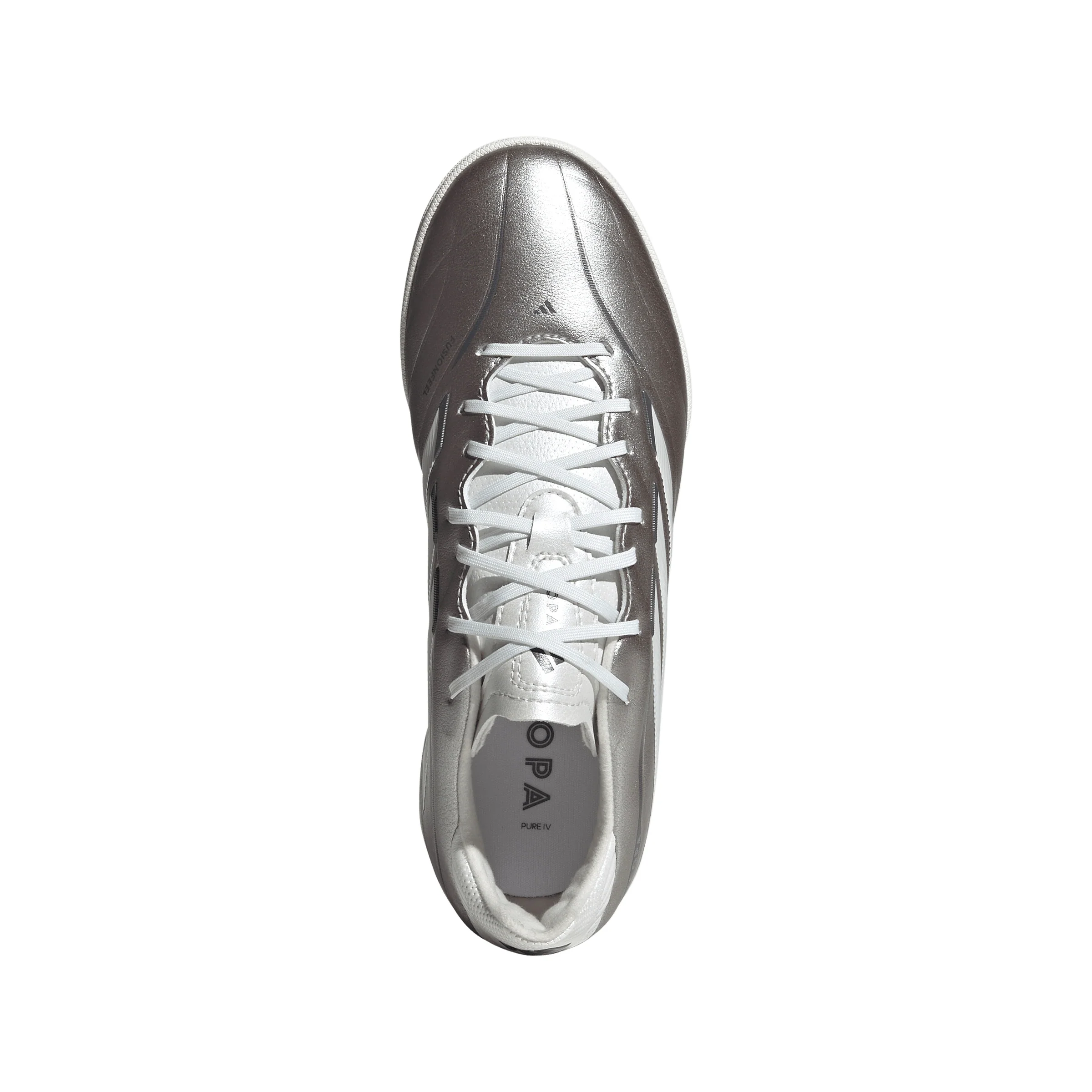 adidas Copa Pure IV League Junior TF Turf Soccer Cleats-Taupe Metallic/ Zero Metallic / Night Metallic - Image 3