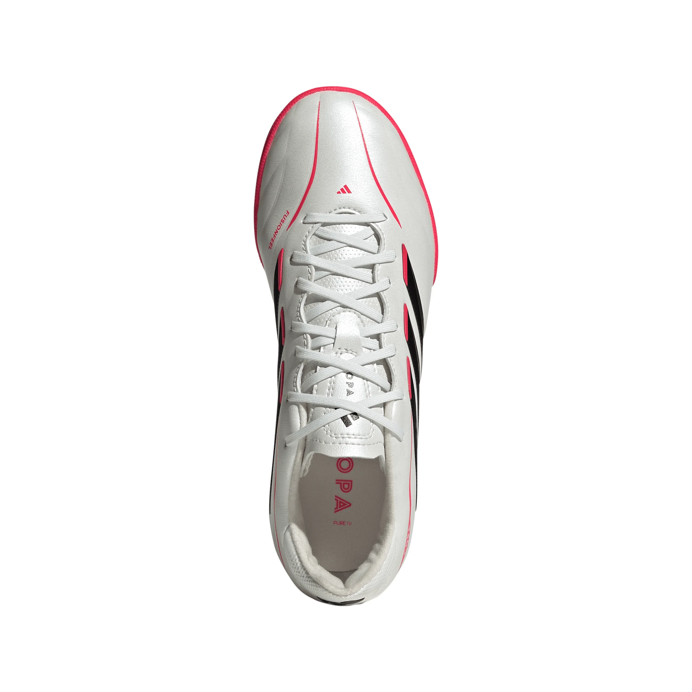 adidas Copa Pure IV League Junior TF Turf Soccer Cleats- Zero Metalic / Core Black / Lucid Red - Image 3