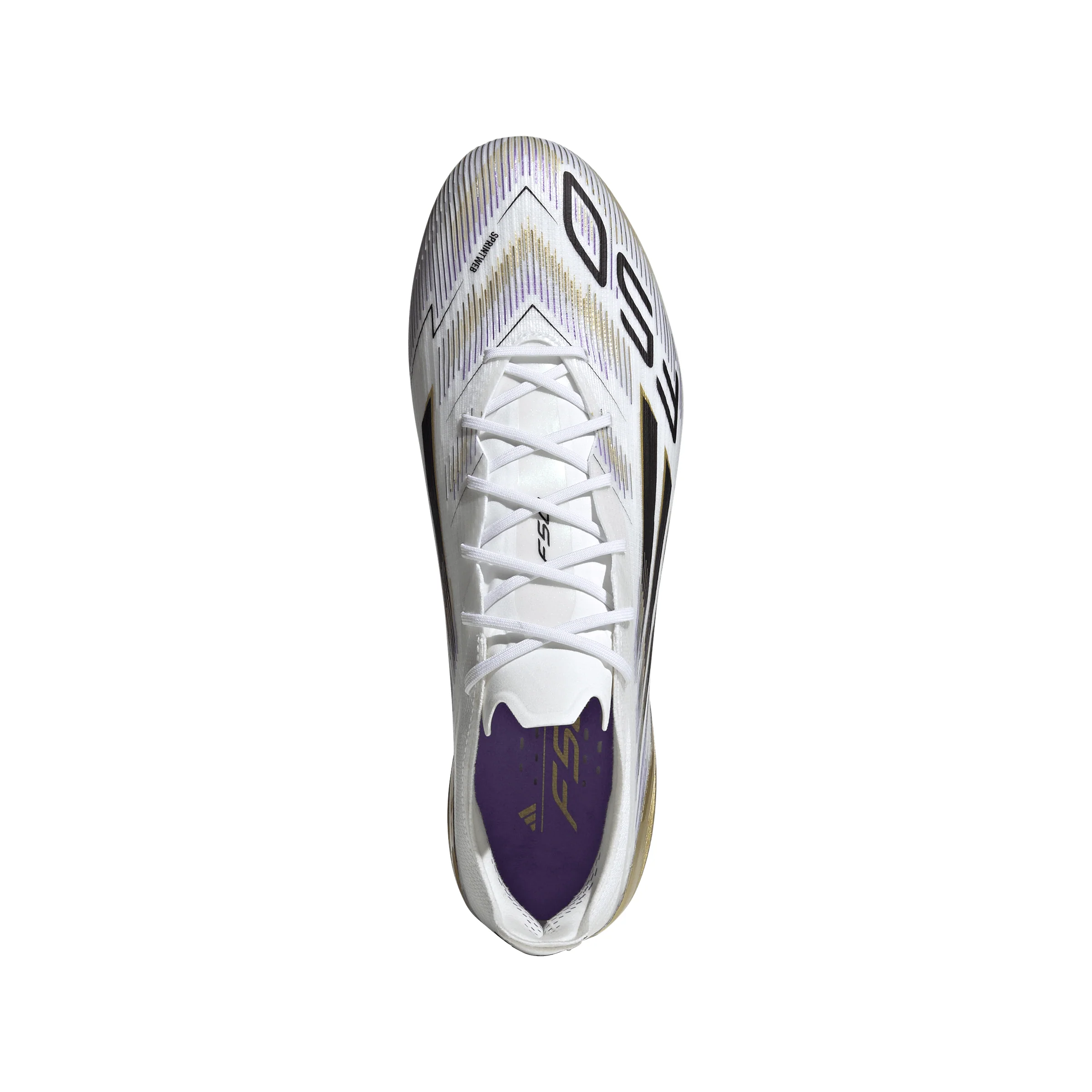 adidas F50 Elite FG Firm Ground Soccer Cleats-Cloud White / Core Black / Gold Metallic - Image 3