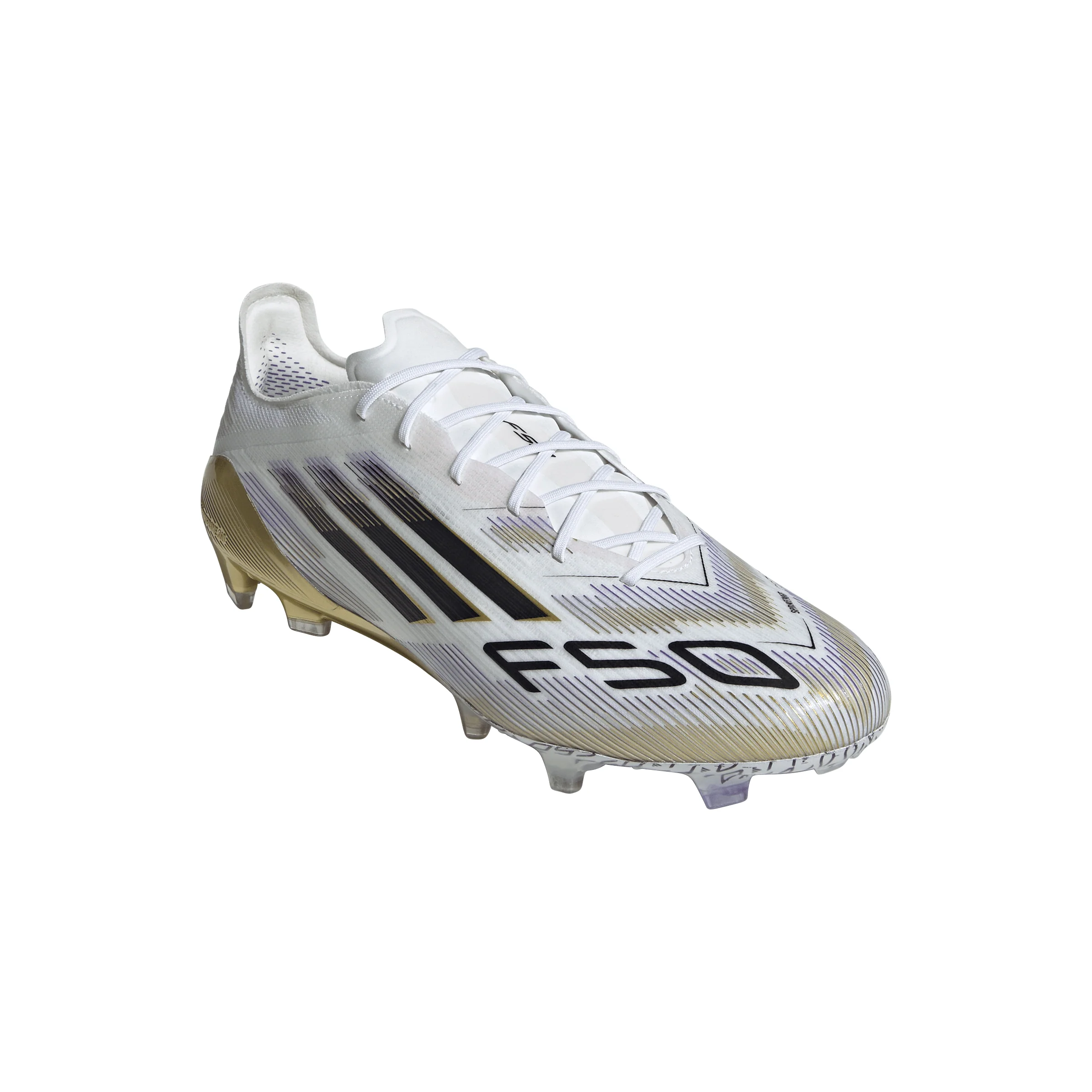 adidas F50 Elite FG Firm Ground Soccer Cleats-Cloud White / Core Black / Gold Metallic - Image 5