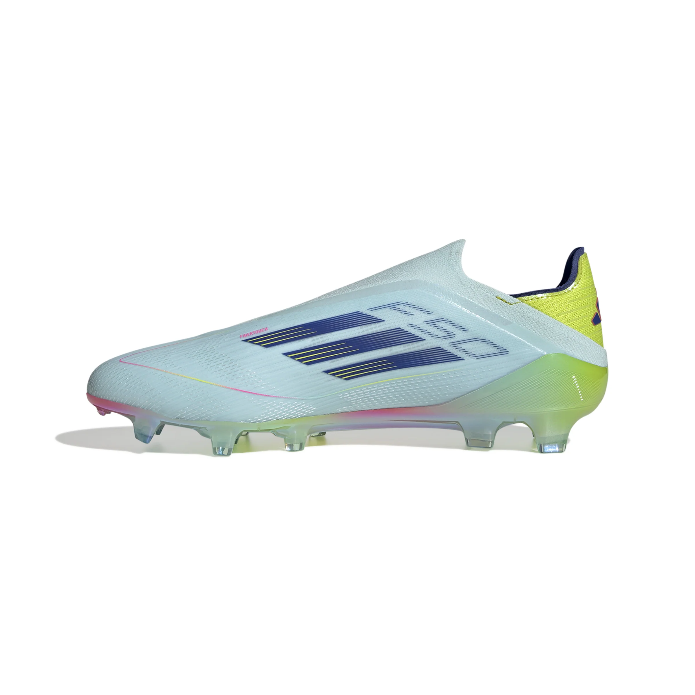 adidas F50 Elite Laceless FG Firm Ground Soccer Cleat - Almost Blue/ Lucid Pink/ Semi Solar Yellow - Image 2