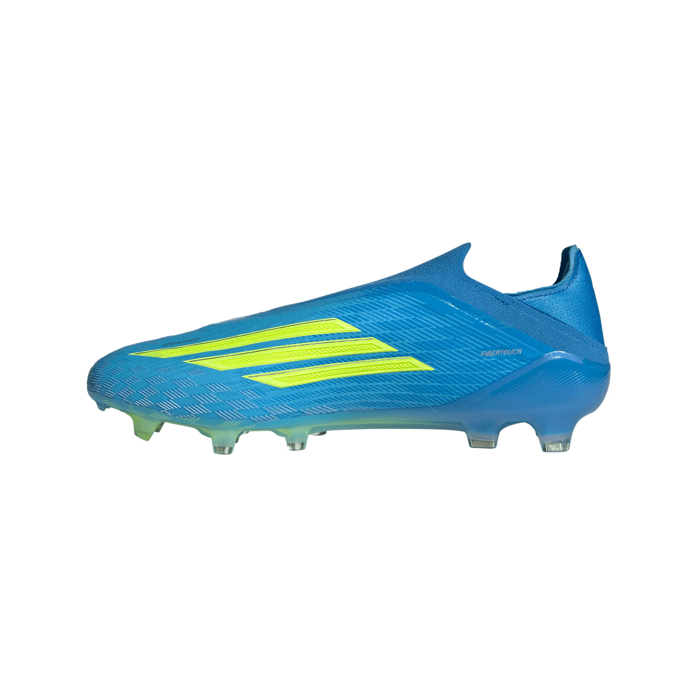 adidas F50 Elite Laceless FG Firm Ground Soccer Cleats- Lucid Ray Blue / Team Solar Yellow 2 / Lucid Aquamarine - Image 2