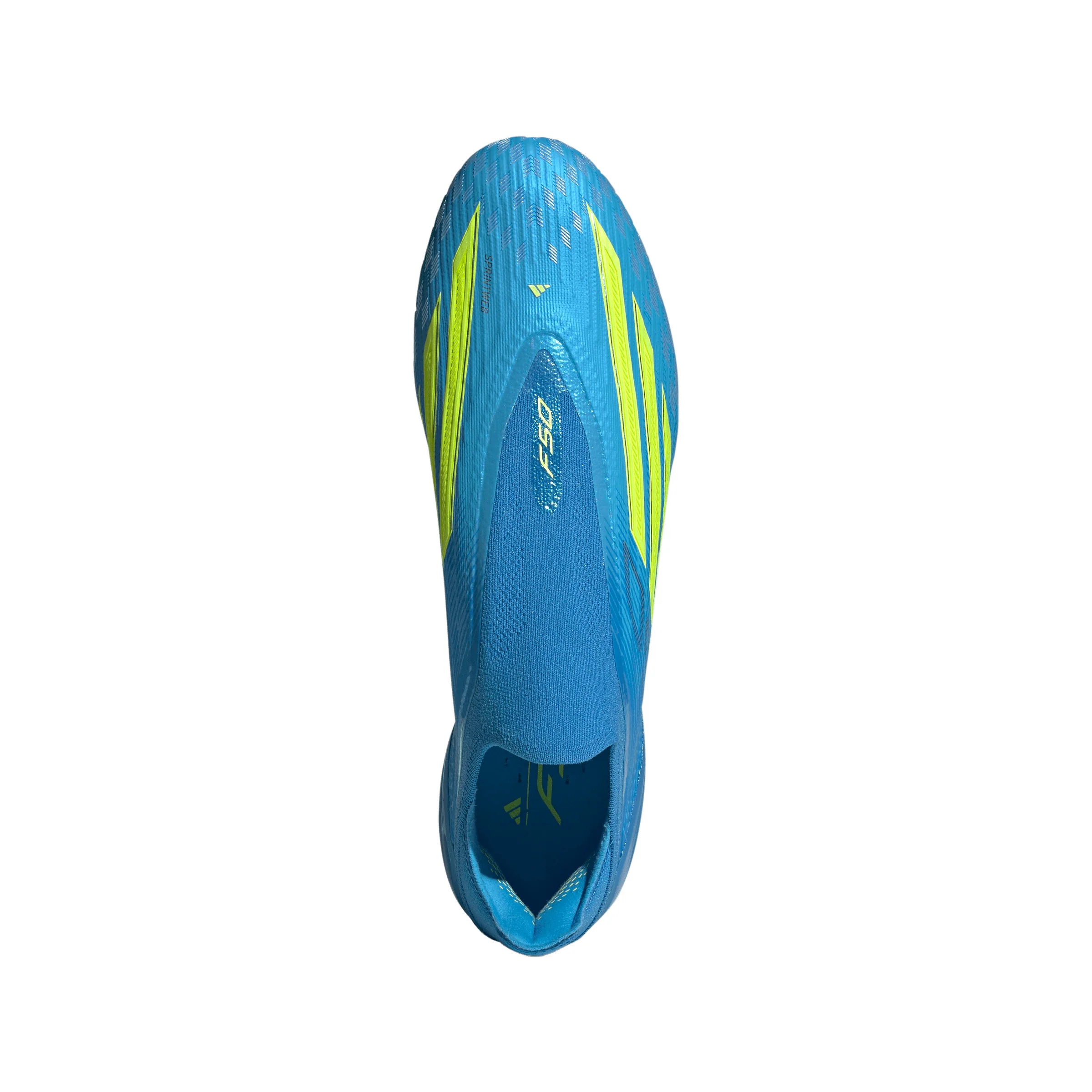adidas F50 Elite Laceless FG Firm Ground Soccer Cleats- Lucid Ray Blue / Team Solar Yellow 2 / Lucid Aquamarine - Image 3