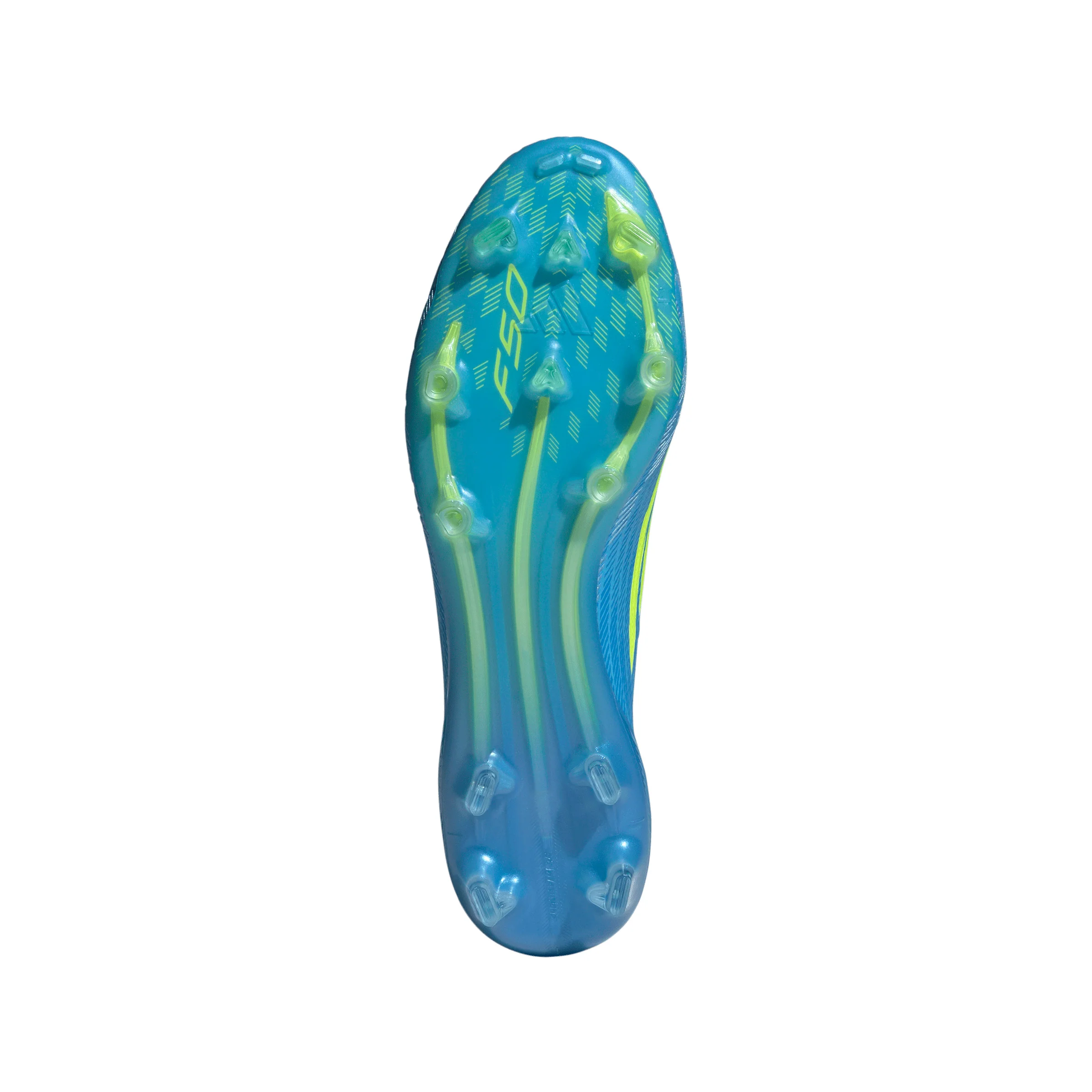 adidas F50 Elite Laceless FG Firm Ground Soccer Cleats- Lucid Ray Blue / Team Solar Yellow 2 / Lucid Aquamarine - Image 5