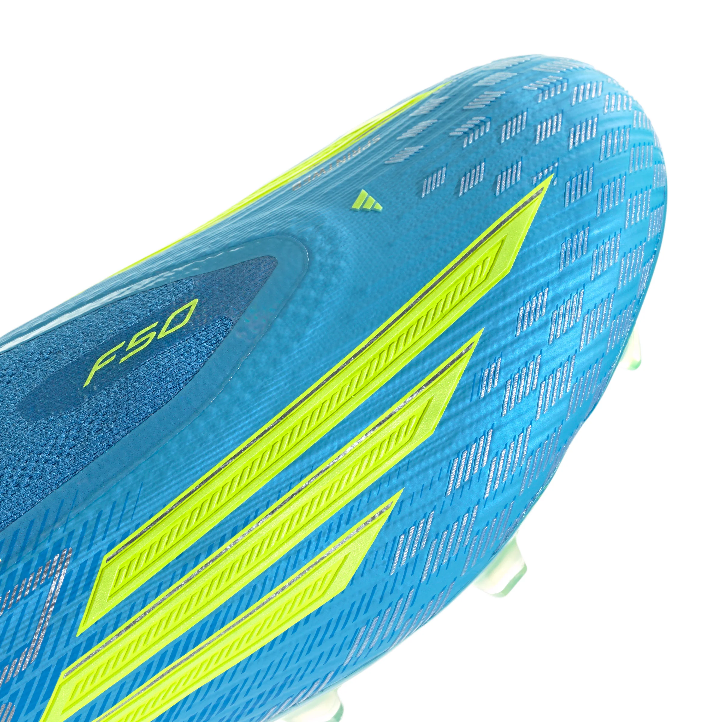 adidas F50 Elite Laceless FG Firm Ground Soccer Cleats- Lucid Ray Blue / Team Solar Yellow 2 / Lucid Aquamarine - Image 6