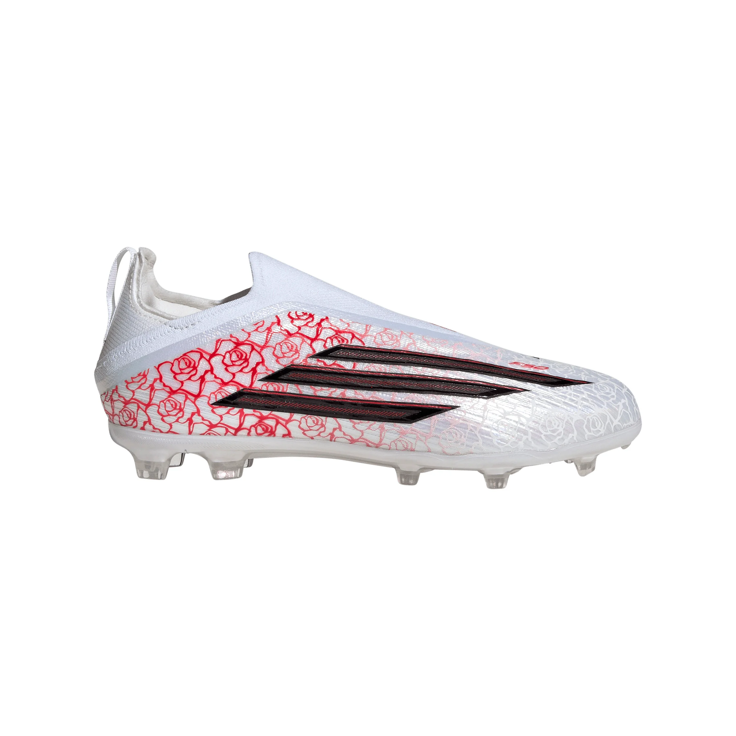 adidas F50 Elite Laceless Lamine Yamal Kids FG Firm Ground Soccer Cleats- Cloud White / Core Black / Lucid Red
