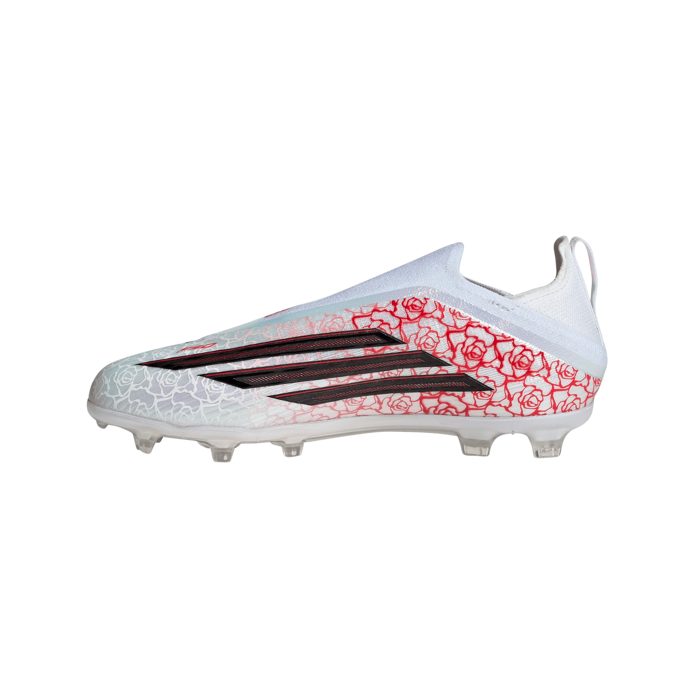 adidas F50 Elite Laceless Lamine Yamal Kids FG Firm Ground Soccer Cleats- Cloud White / Core Black / Lucid Red - Image 2