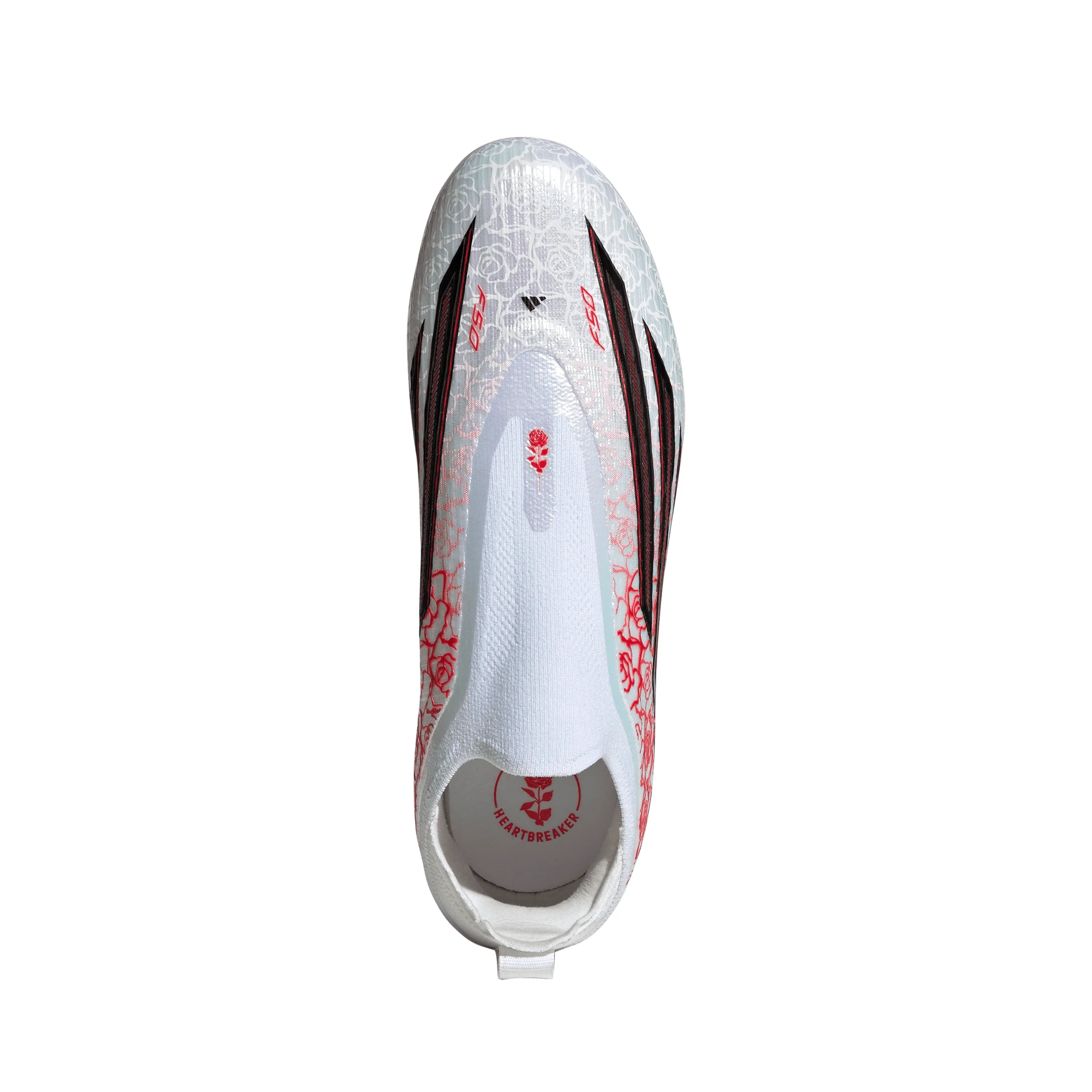 adidas F50 Elite Laceless Lamine Yamal Kids FG Firm Ground Soccer Cleats- Cloud White / Core Black / Lucid Red - Image 3