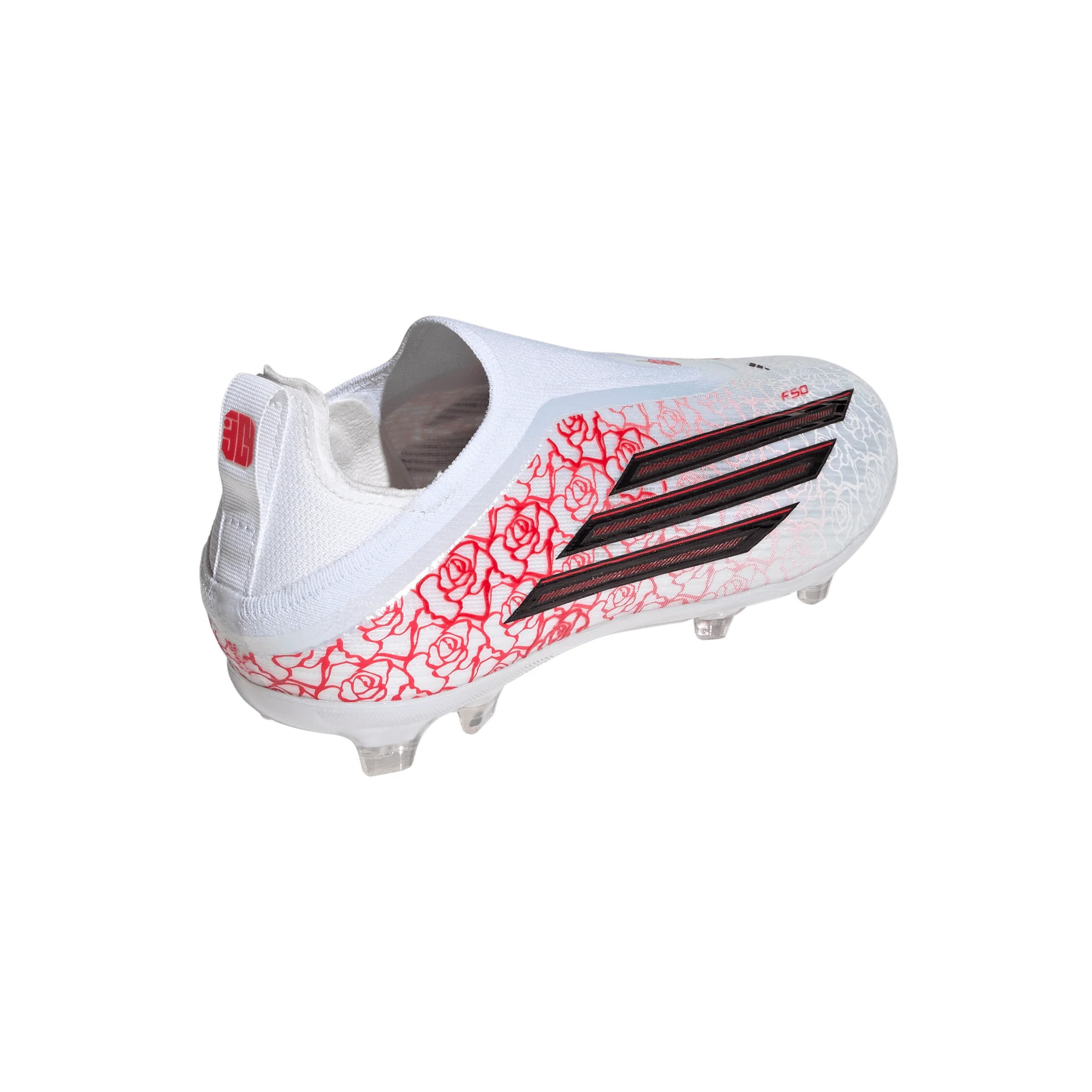 adidas F50 Elite Laceless Lamine Yamal Kids FG Firm Ground Soccer Cleats- Cloud White / Core Black / Lucid Red - Image 4