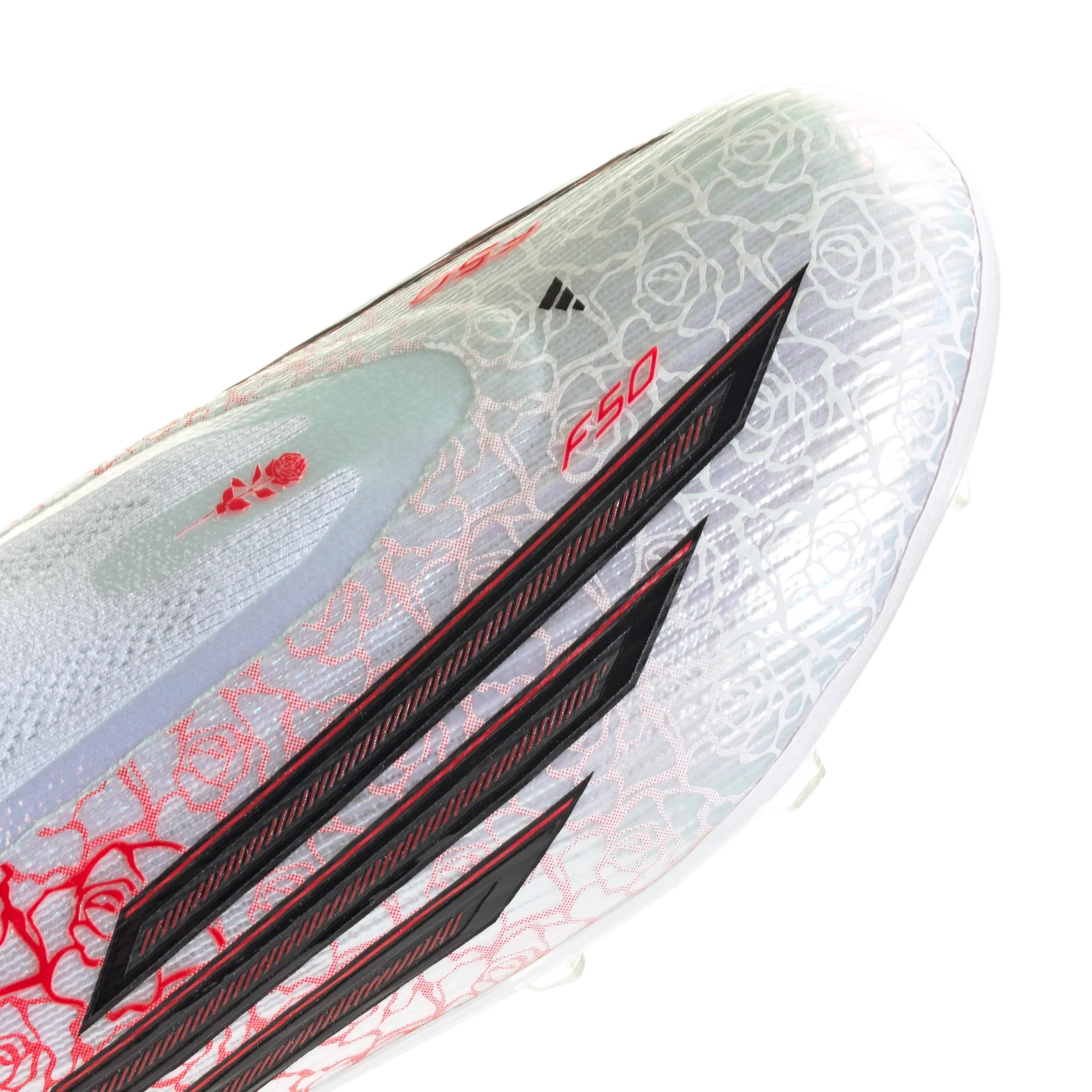 adidas F50 Elite Laceless Lamine Yamal Kids FG Firm Ground Soccer Cleats- Cloud White / Core Black / Lucid Red - Image 7