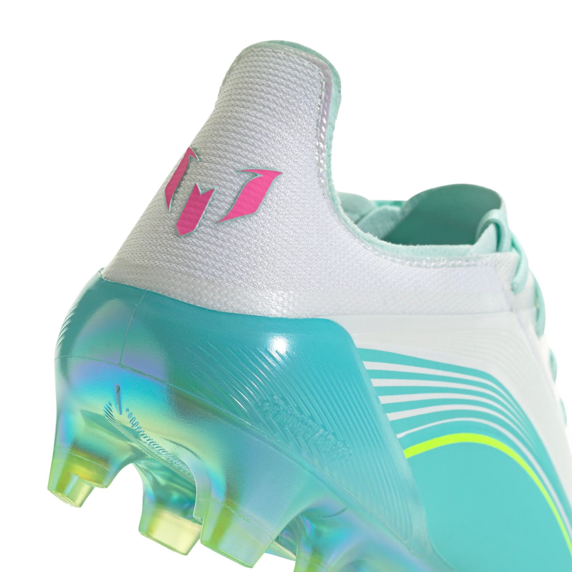adidas F50 Elite Messi FG Firm Ground Soccer Cleats- Cloud White / Lucid Pink / Flash Aqua - Image 6