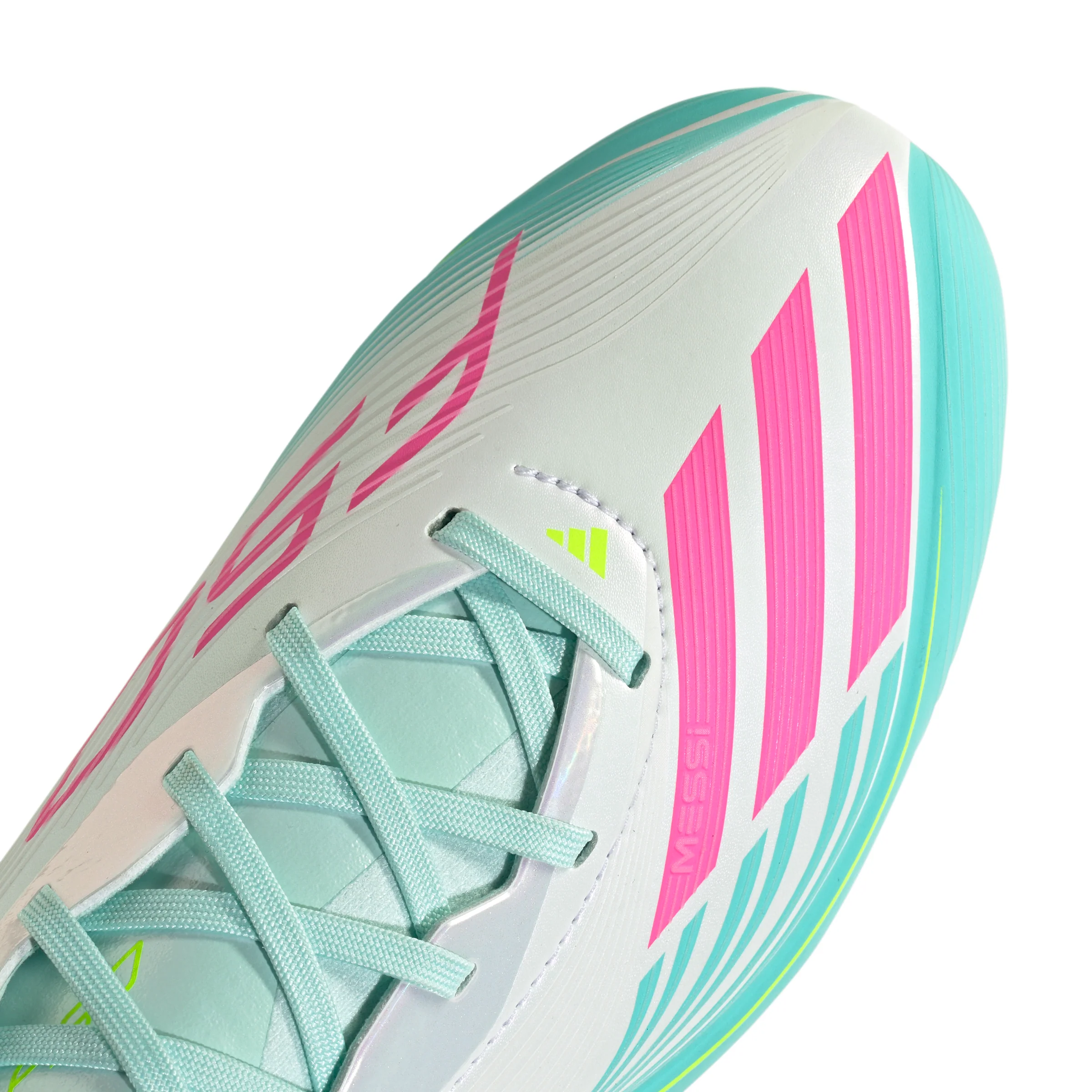 adidas F50 Elite Messi FG Firm Ground Soccer Cleats- Cloud White / Lucid Pink / Flash Aqua - Image 7