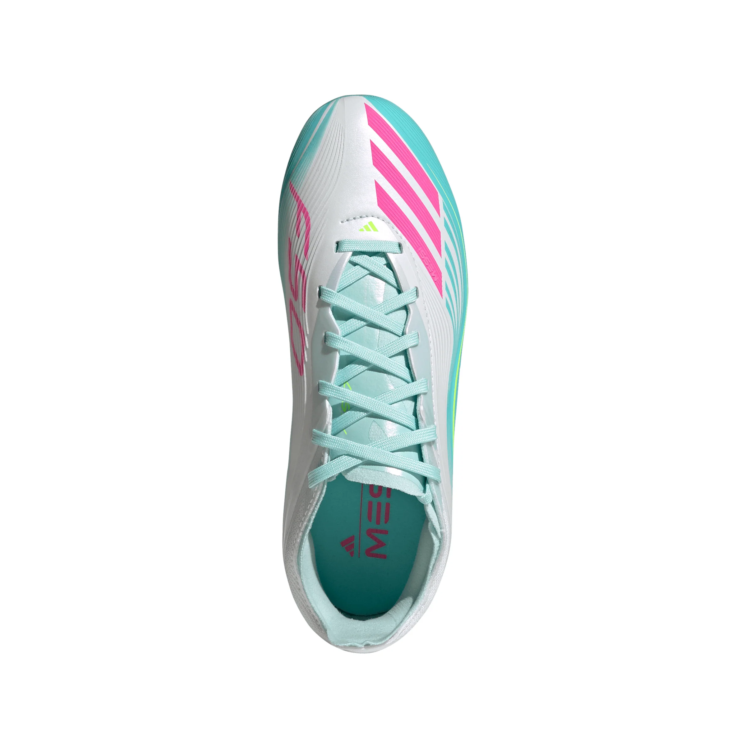 adidas F50 Elite Messi Junior FG Firm Ground Soccer Cleats- Cloud White / Lucid Pink / Flash Aqua - Image 3