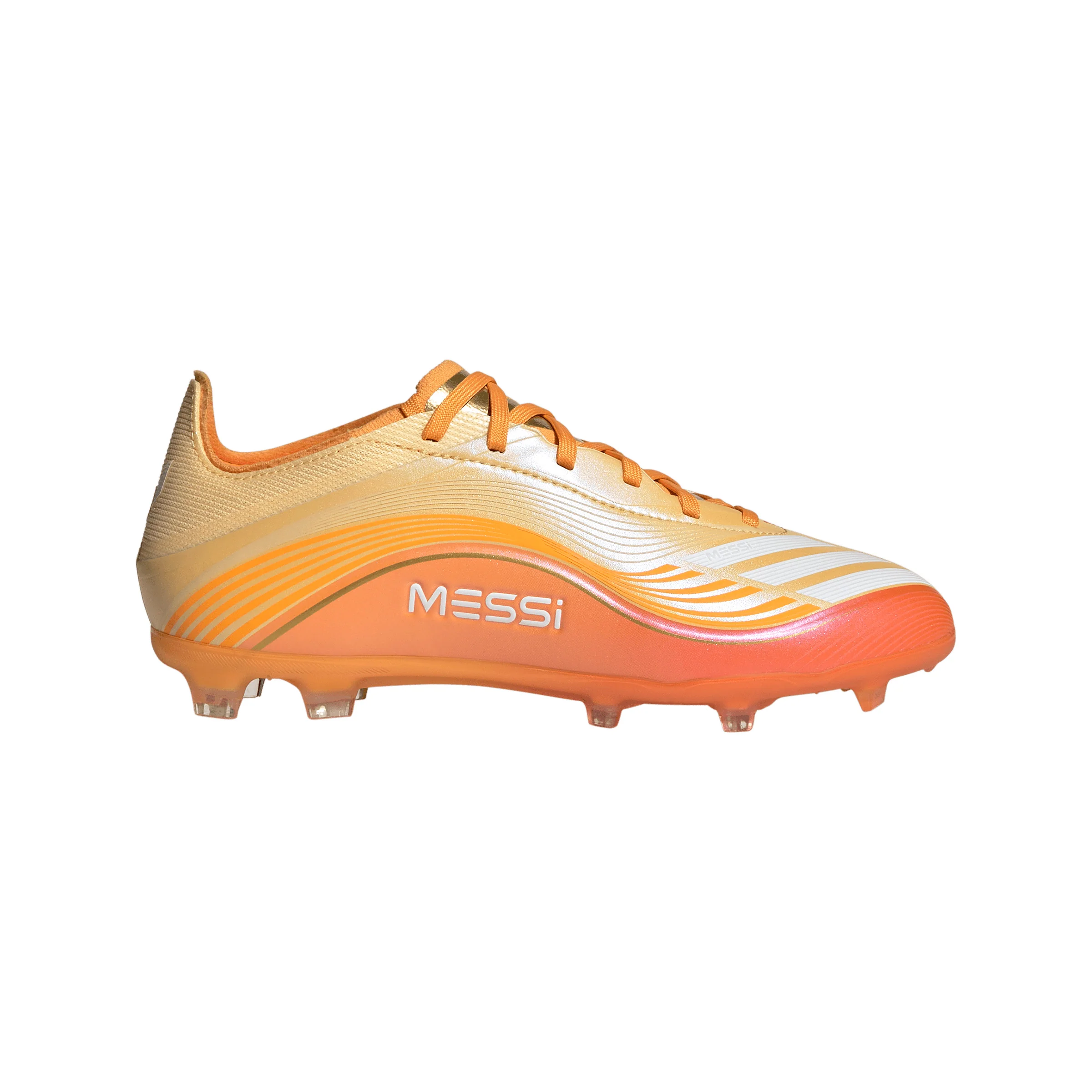 adidas F50 Elite Messi Junior FG Firm Ground Soccer Cleats- Ice Tangerine / Gold Metallic / Pure Tangerine