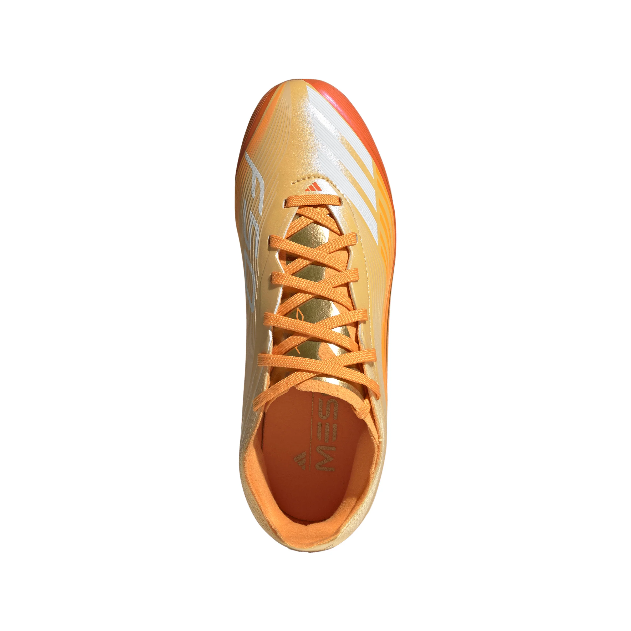 adidas F50 Elite Messi Junior FG Firm Ground Soccer Cleats- Ice Tangerine / Gold Metallic / Pure Tangerine - Image 3
