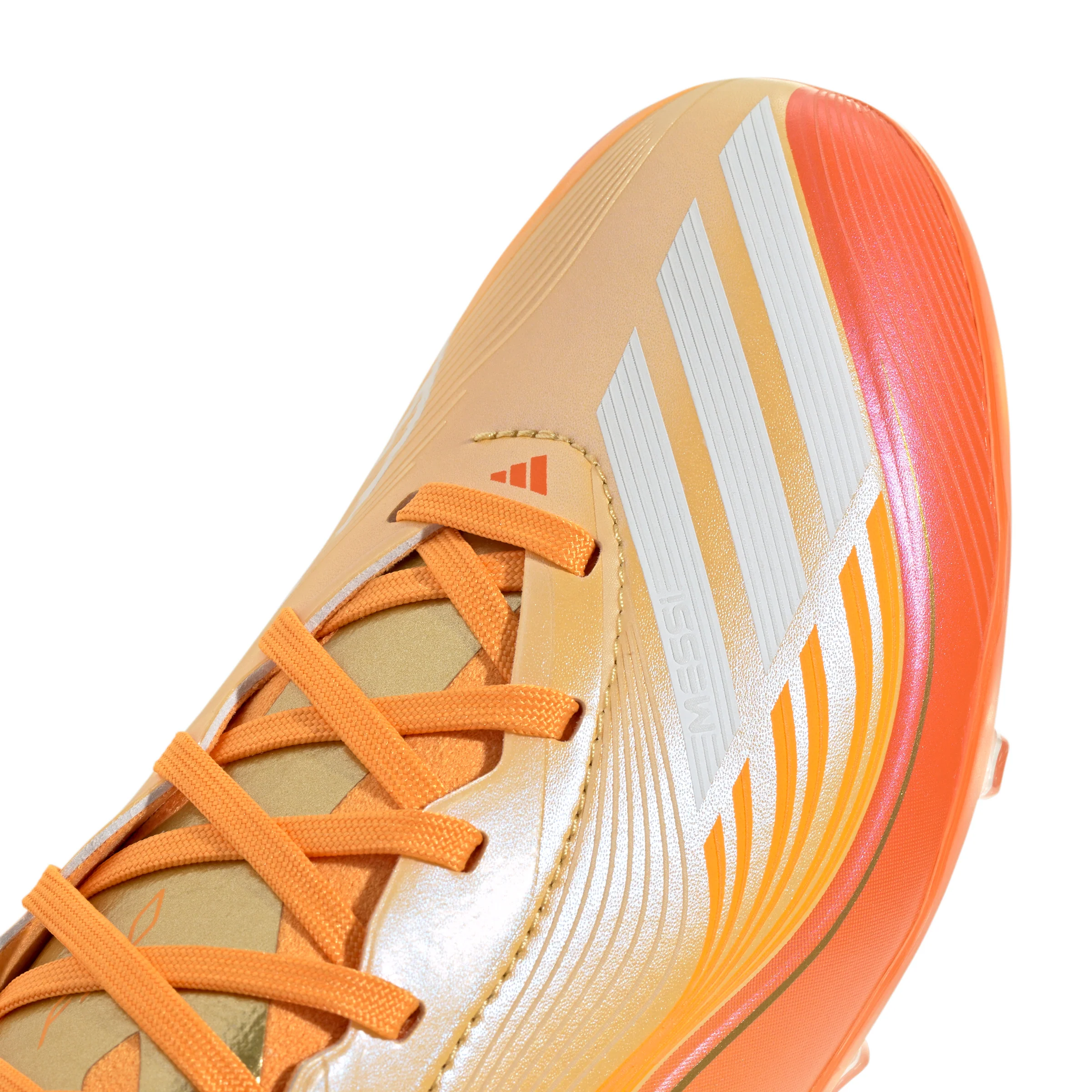 adidas F50 Elite Messi Junior FG Firm Ground Soccer Cleats- Ice Tangerine / Gold Metallic / Pure Tangerine - Image 6