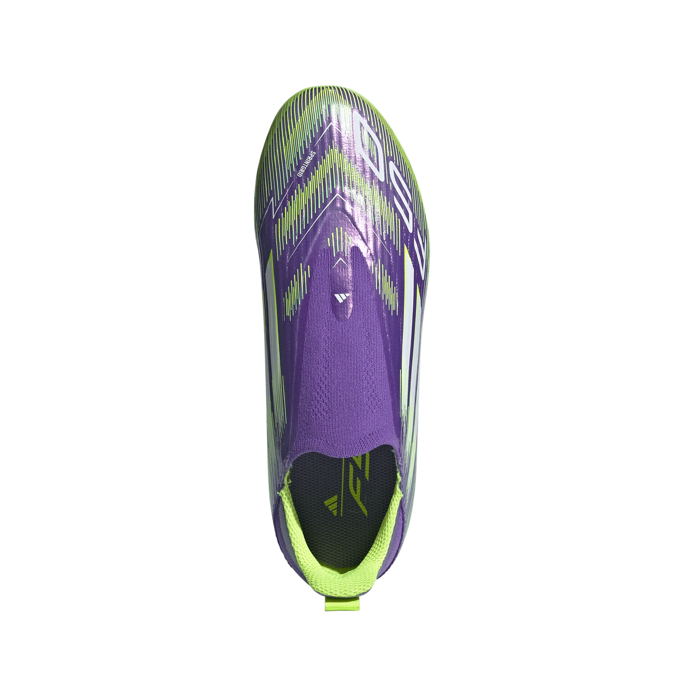 adidas F50 Junior Laceless  League FG Firm Ground Soccer Cleats -Purple Rush / Cloud White / Lucid Lemon - Image 3