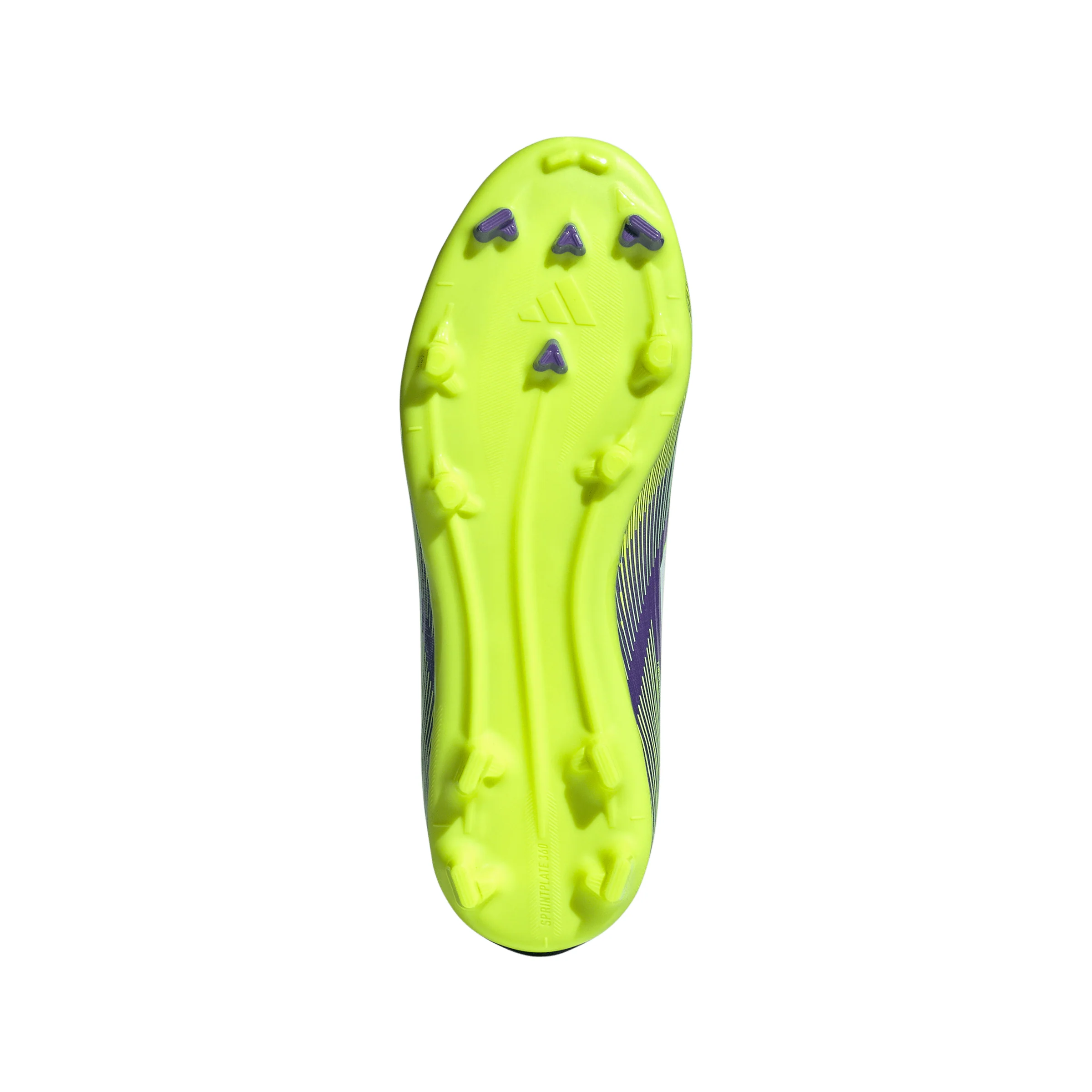 adidas F50 Junior Laceless  League FG Firm Ground Soccer Cleats -Purple Rush / Cloud White / Lucid Lemon - Image 4