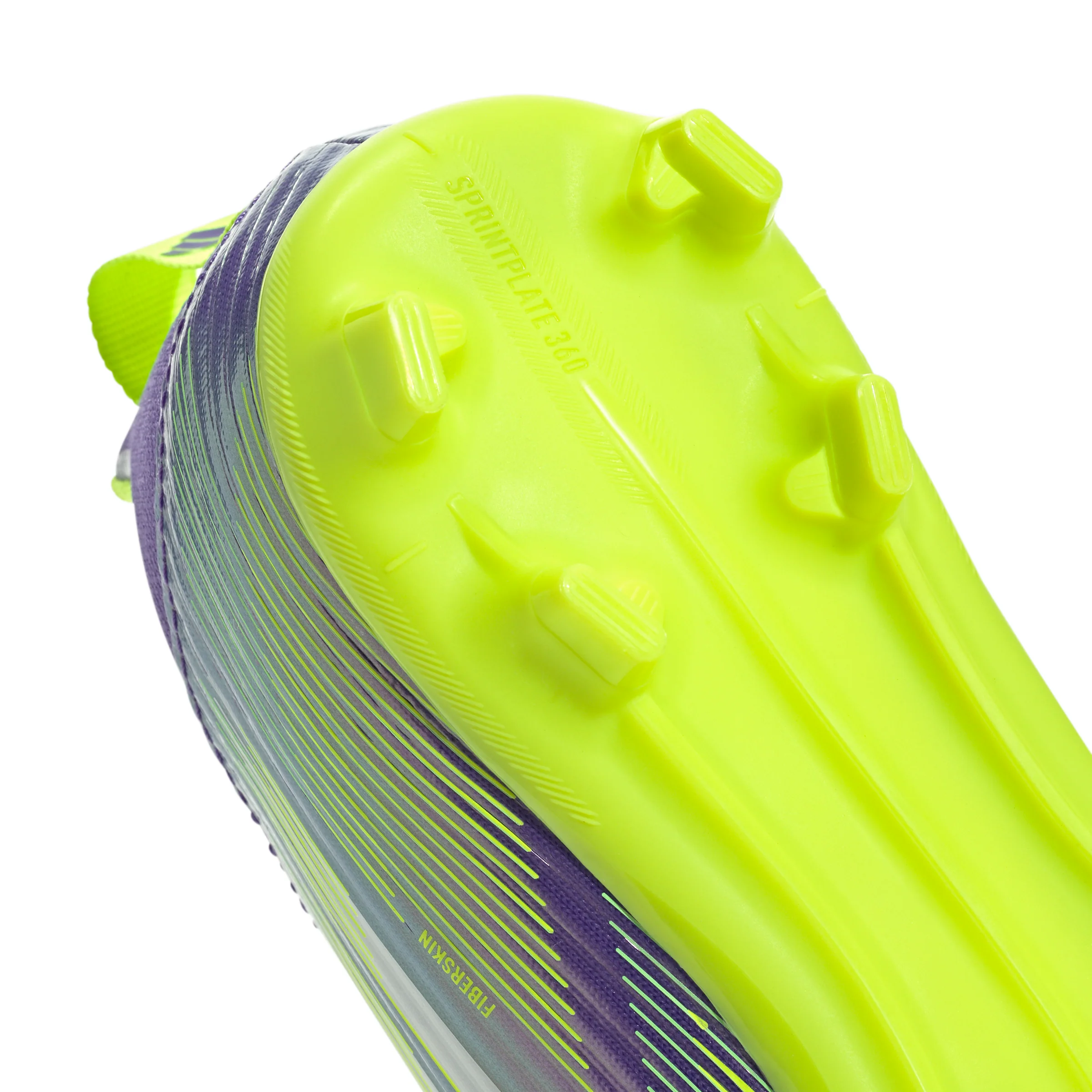 adidas F50 Junior Laceless  League FG Firm Ground Soccer Cleats -Purple Rush / Cloud White / Lucid Lemon - Image 6