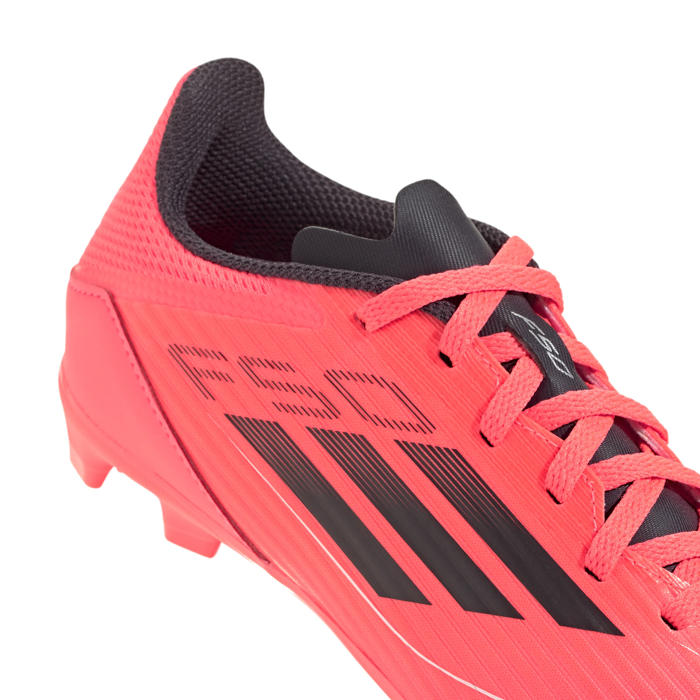 adidas F50 Junior League FG Firm Ground Soccer Cleats - Turbo/Aurora Black /Platinum Metallic - Image 7