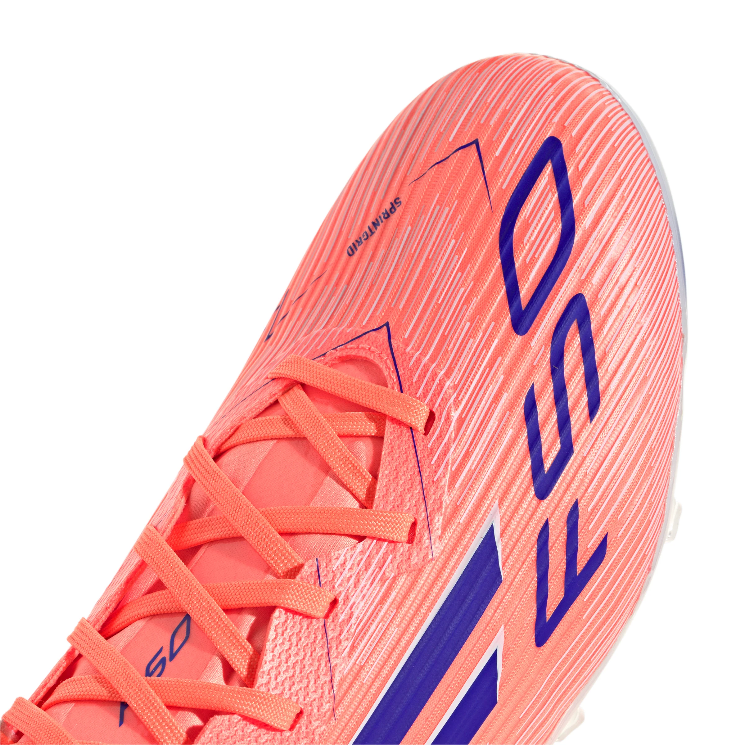 adidas F50 League FG Firm Ground Soccer Cleats- Beam Orange / Lucid Blue / Cloud White - Image 6