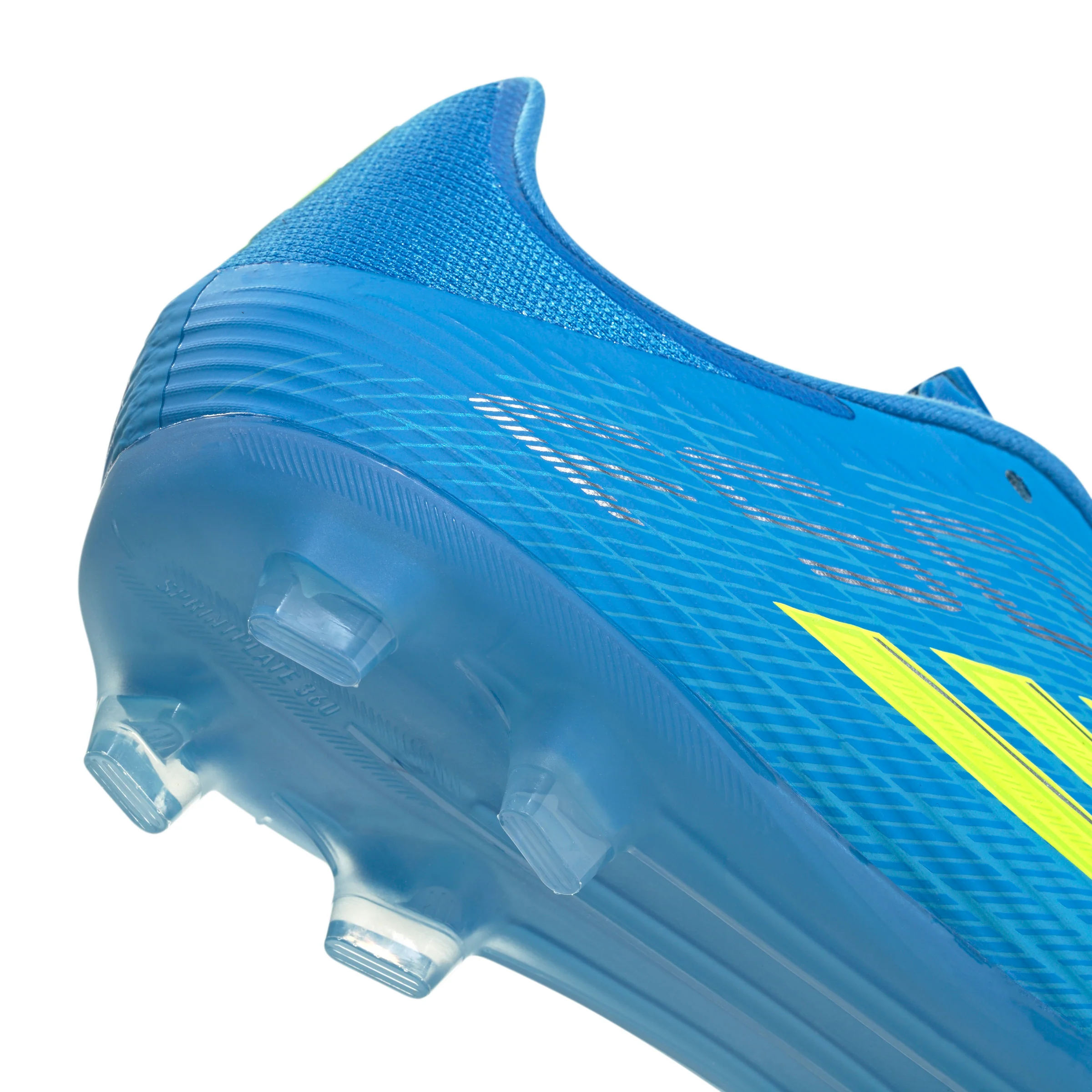 adidas F50 League FG Firm Ground Soccer Cleats- Lucid Ray Blue / Team Solar Yellow 2 / Lucid Aquamarine - Image 6