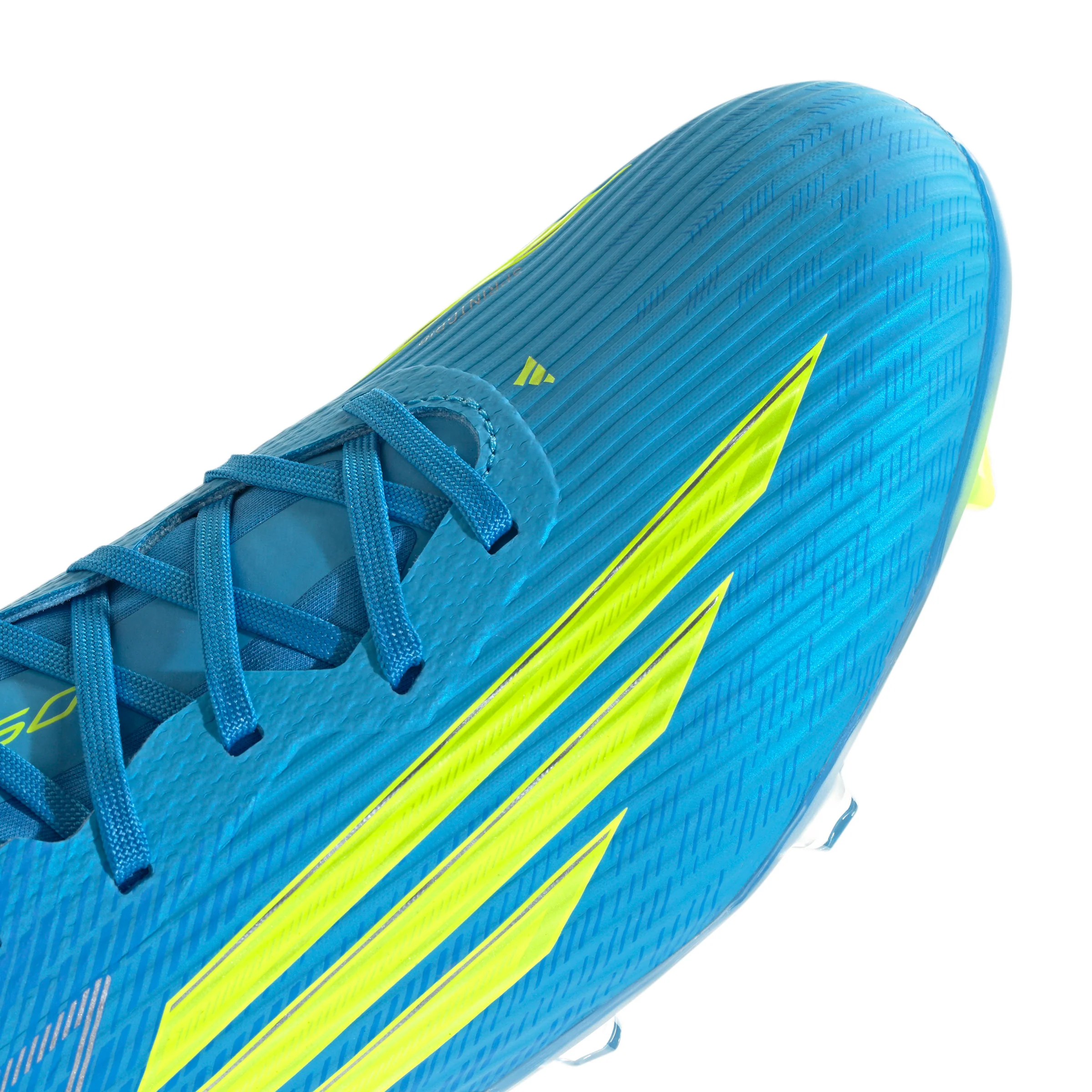 adidas F50 League FG Firm Ground Soccer Cleats- Lucid Ray Blue / Team Solar Yellow 2 / Lucid Aquamarine - Image 7