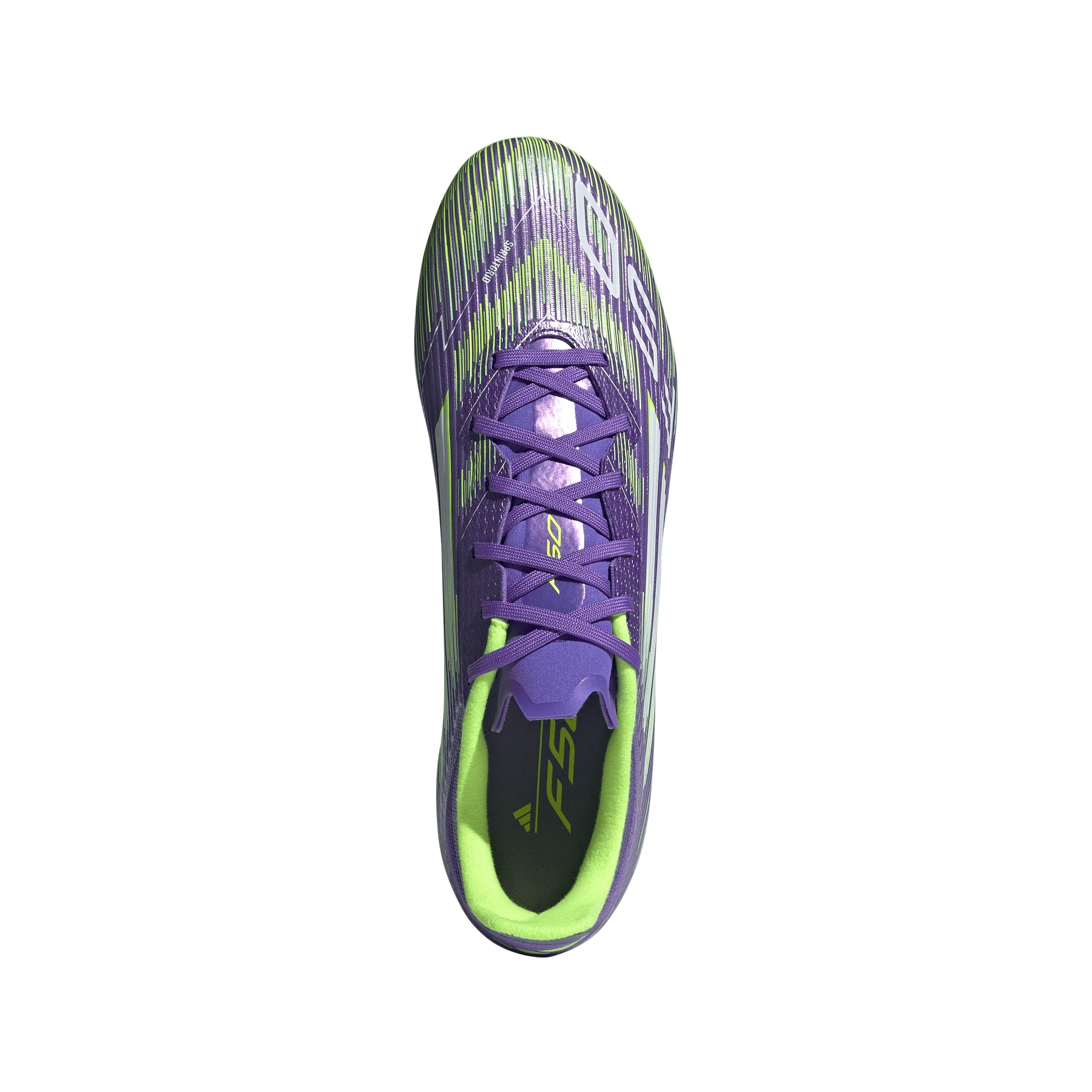 adidas F50 League FG Firm Ground Soccer Cleats- Purple Rush / Cloud White / Lucid Lemon - Image 3
