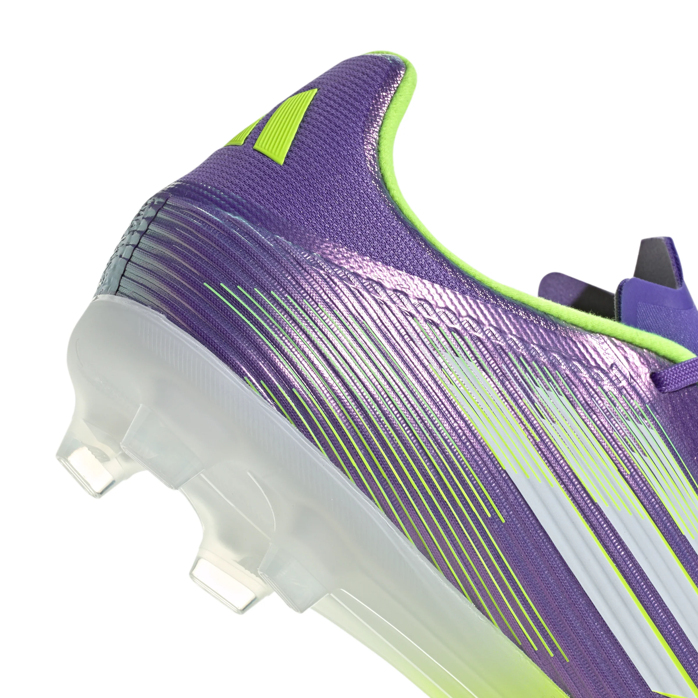 adidas F50 League FG Firm Ground Soccer Cleats- Purple Rush / Cloud White / Lucid Lemon - Image 6