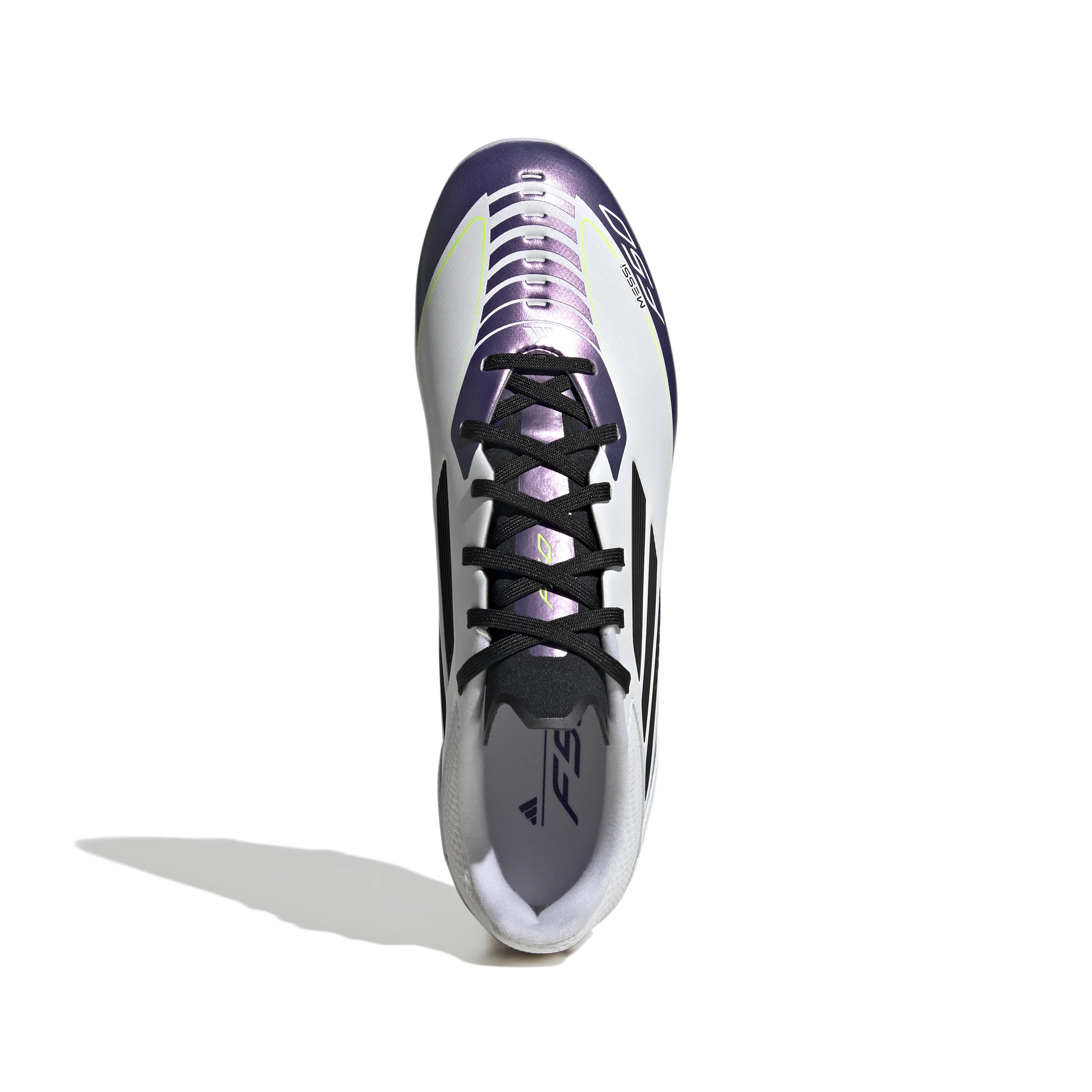 adidas F50 League FG Messi-  White/ Core Black/ Unity Purple - Image 3