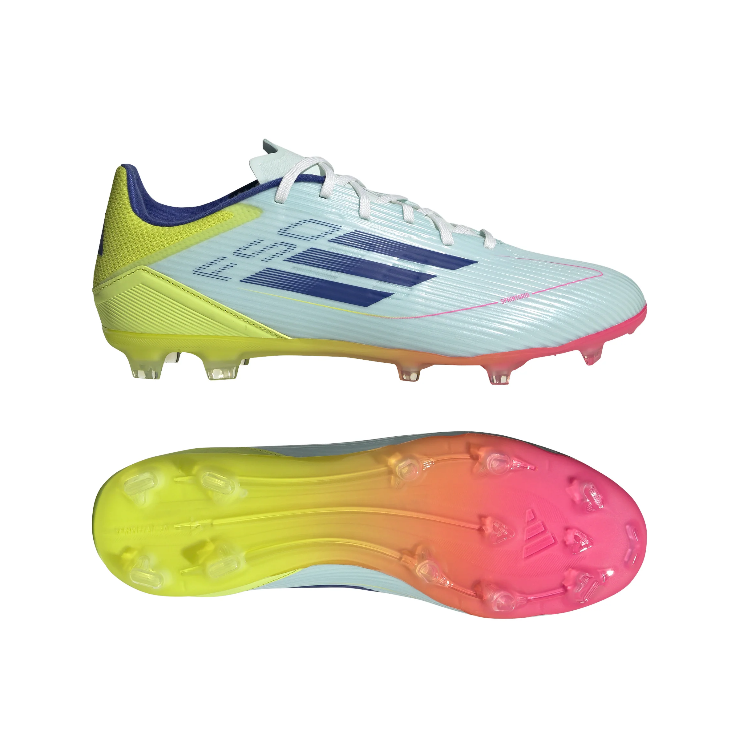 adidas F50 League FG Almost Blue/ Lucid Pink/ Semi Solar Yellow - Image 4