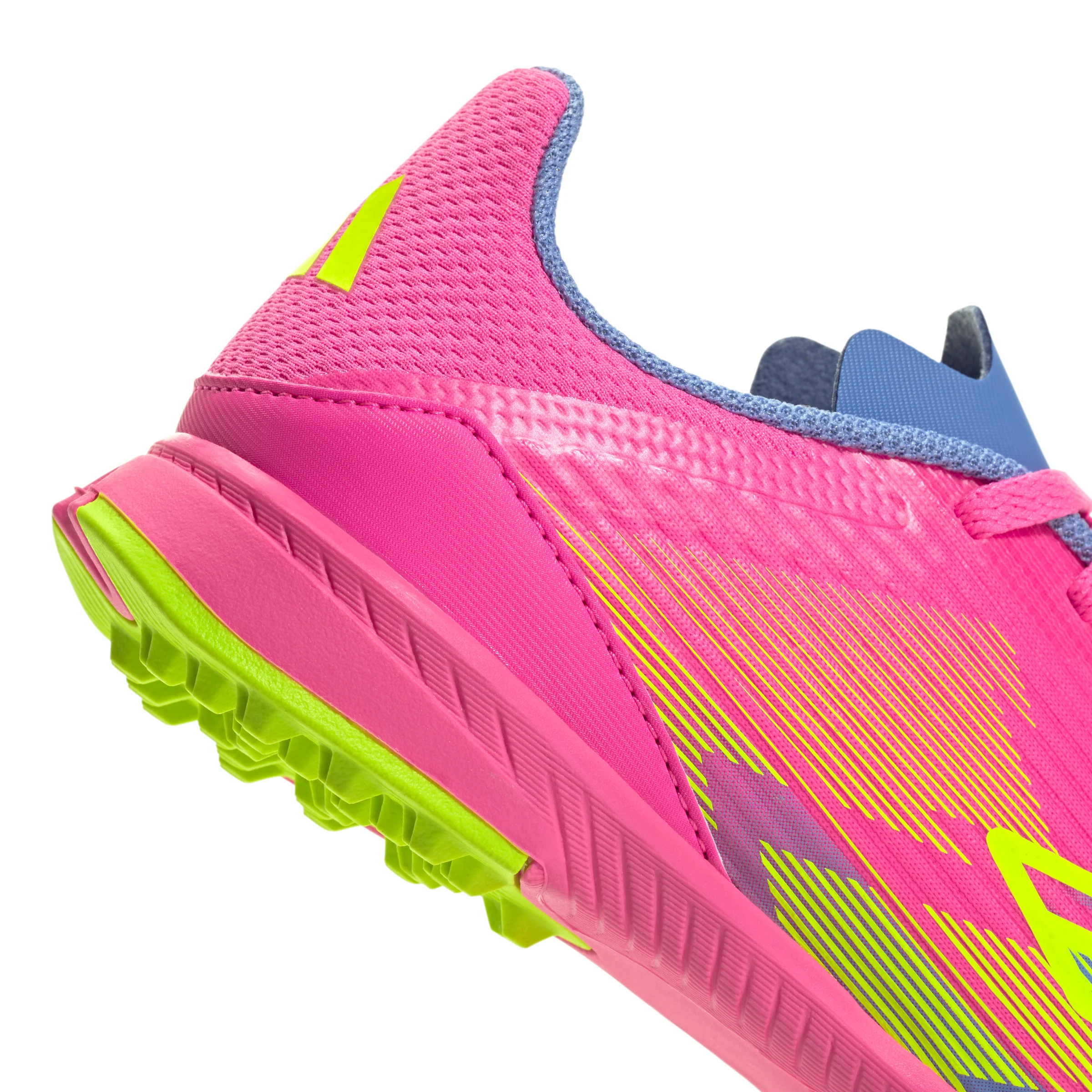 adidas F50 League Junior TF Turf Soccer Cleats- Lucid Pink /Lucid Lemon/ Blue Fusion - Image 7