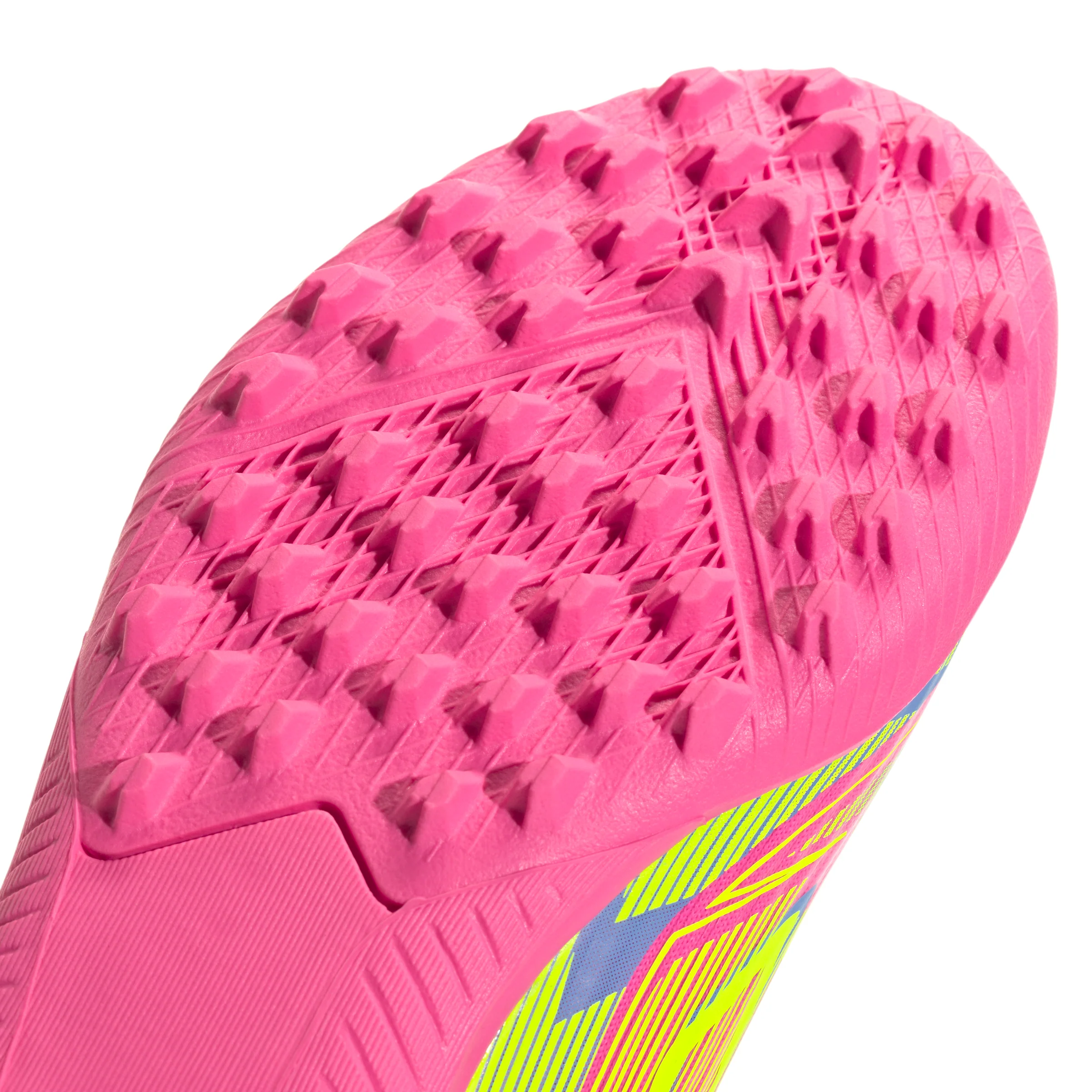 adidas F50 League Junior TF Turf Soccer Cleats- Lucid Pink /Lucid Lemon/ Blue Fusion - Image 8