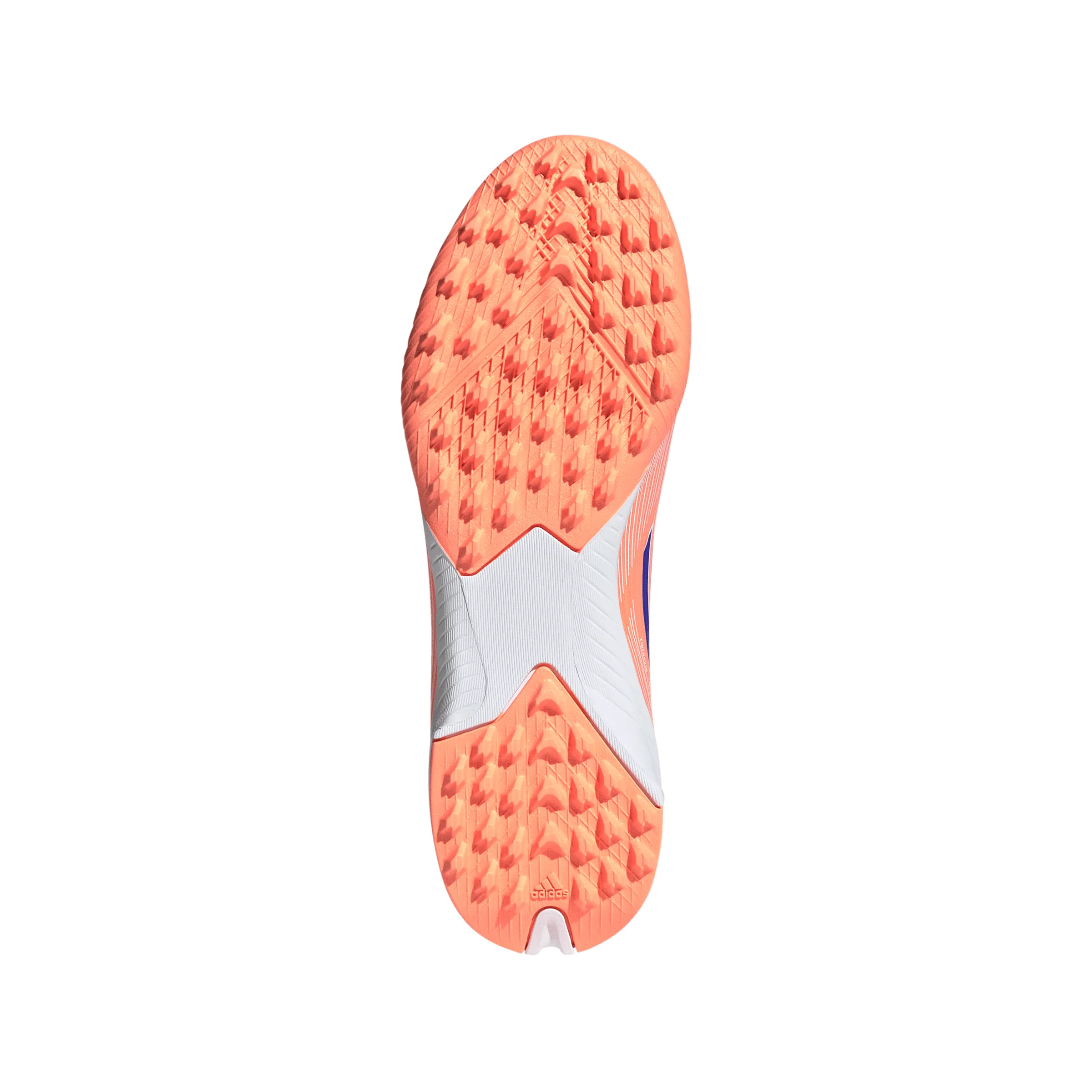 adidas F50 League Junior TF Turf Soccer Cleats- Beam Orange / Lucid Blue / Cloud White - Image 5