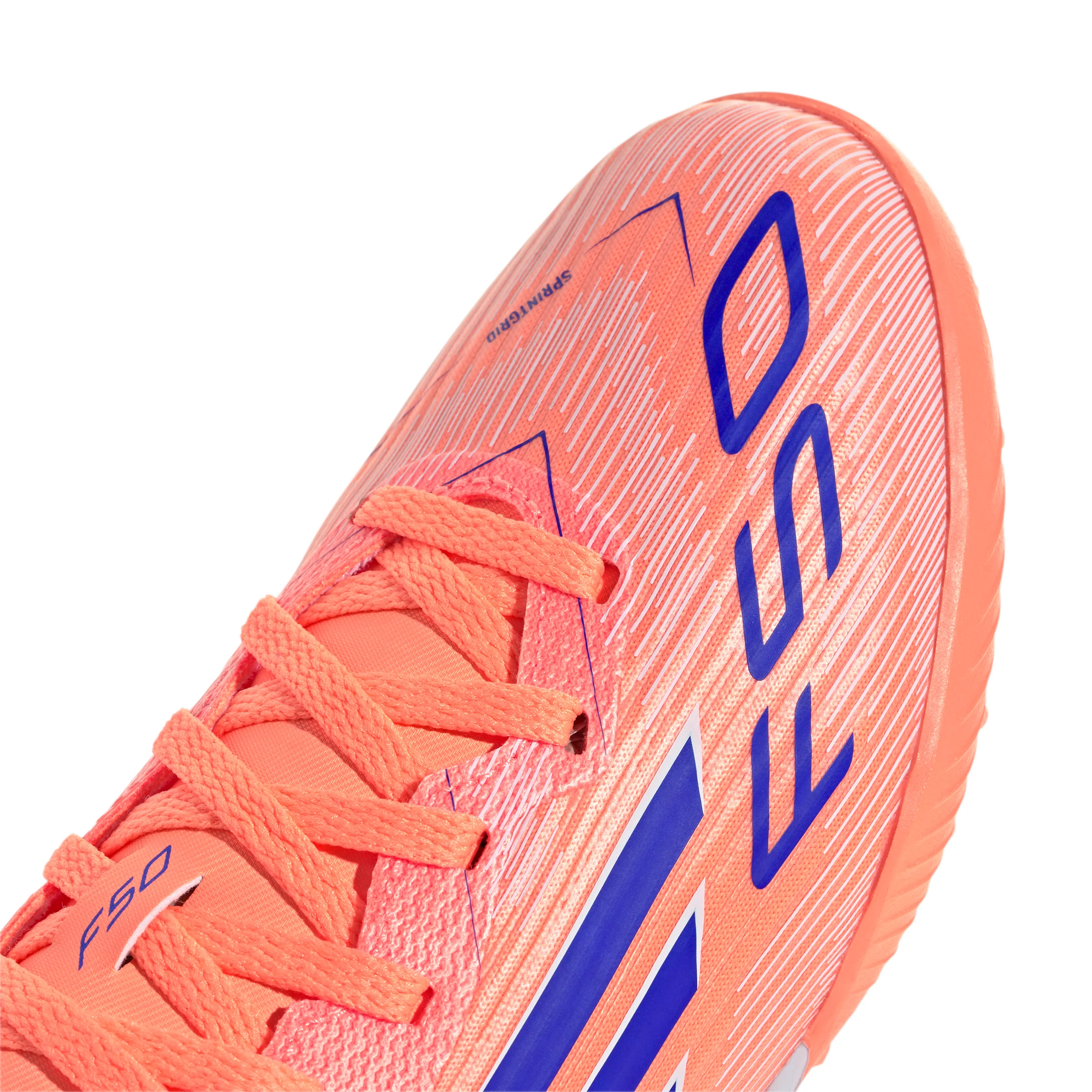 adidas F50 League Junior TF Turf Soccer Cleats- Beam Orange / Lucid Blue / Cloud White - Image 7