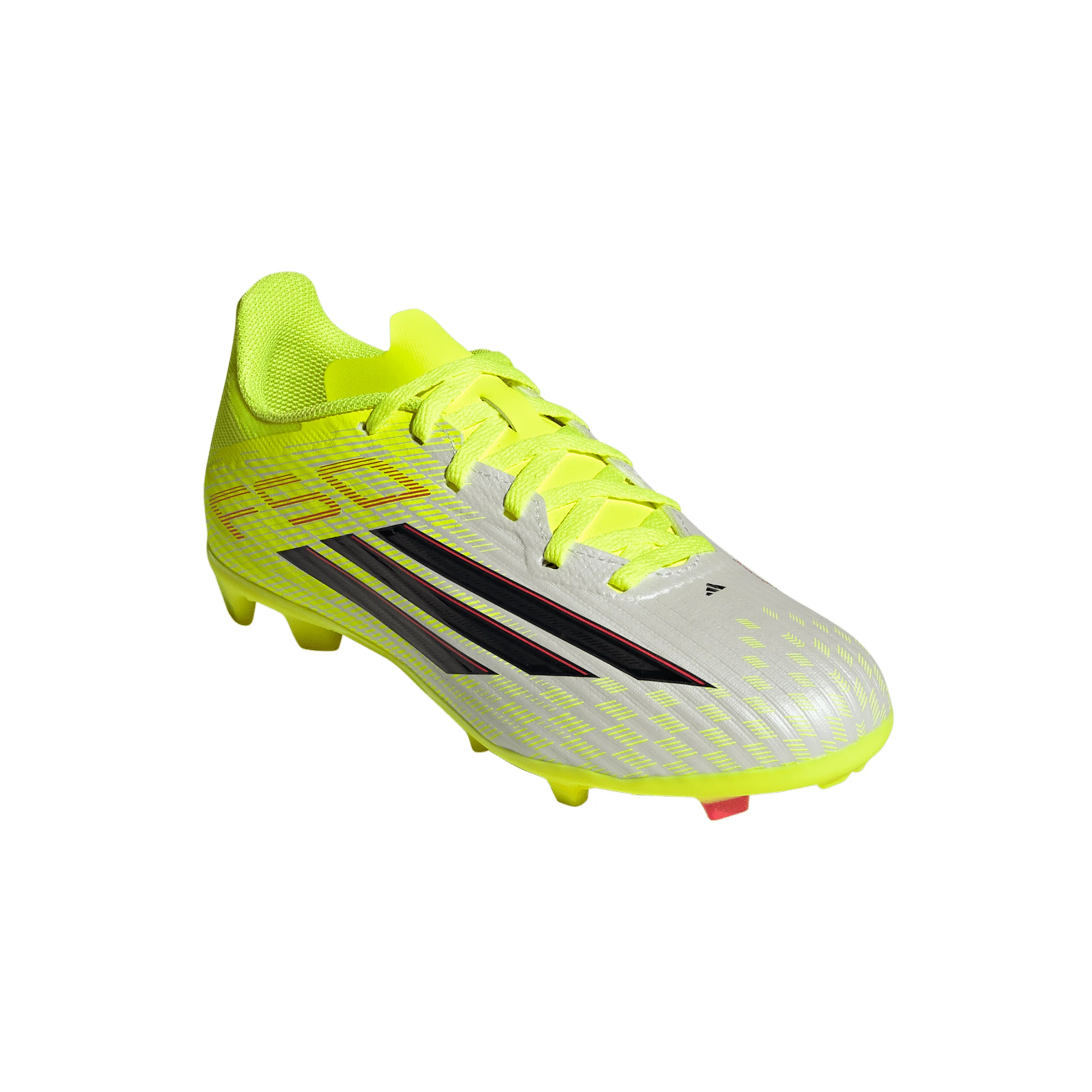 adidas F50 League Junior FG Firm Ground Soccer Cleats- Team Solar Yellow 2 / Core Black / Lucid Red - Image 4