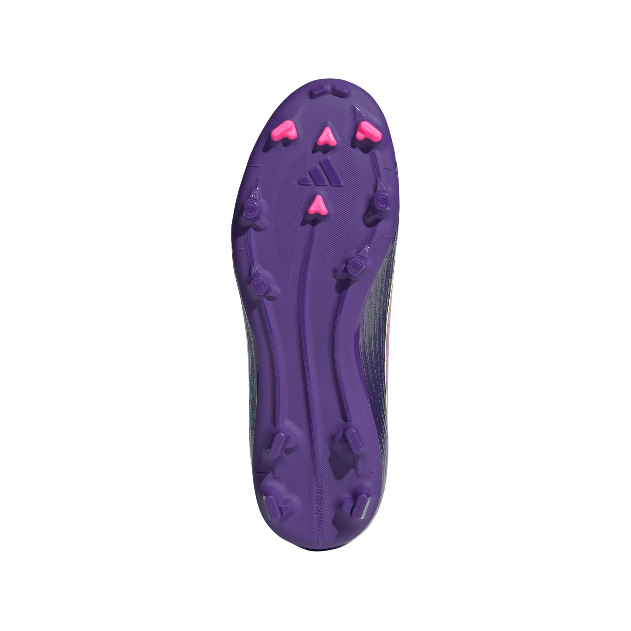 adidas F50 League Laceless Lamine Yamal Kids FG Firm Ground Soccer Cleats- Purple / Cloud White / Lucid Lemon - Image 5