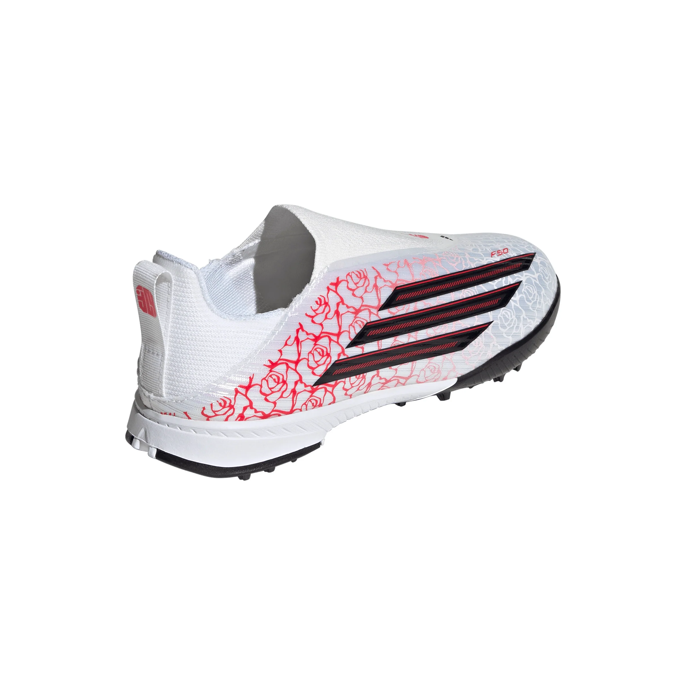 adidas F50 League Laceless Lamine Yamal Kids TF Turf Soccer Cleats- Cloud White / Core Black / Lucid Red - Image 5