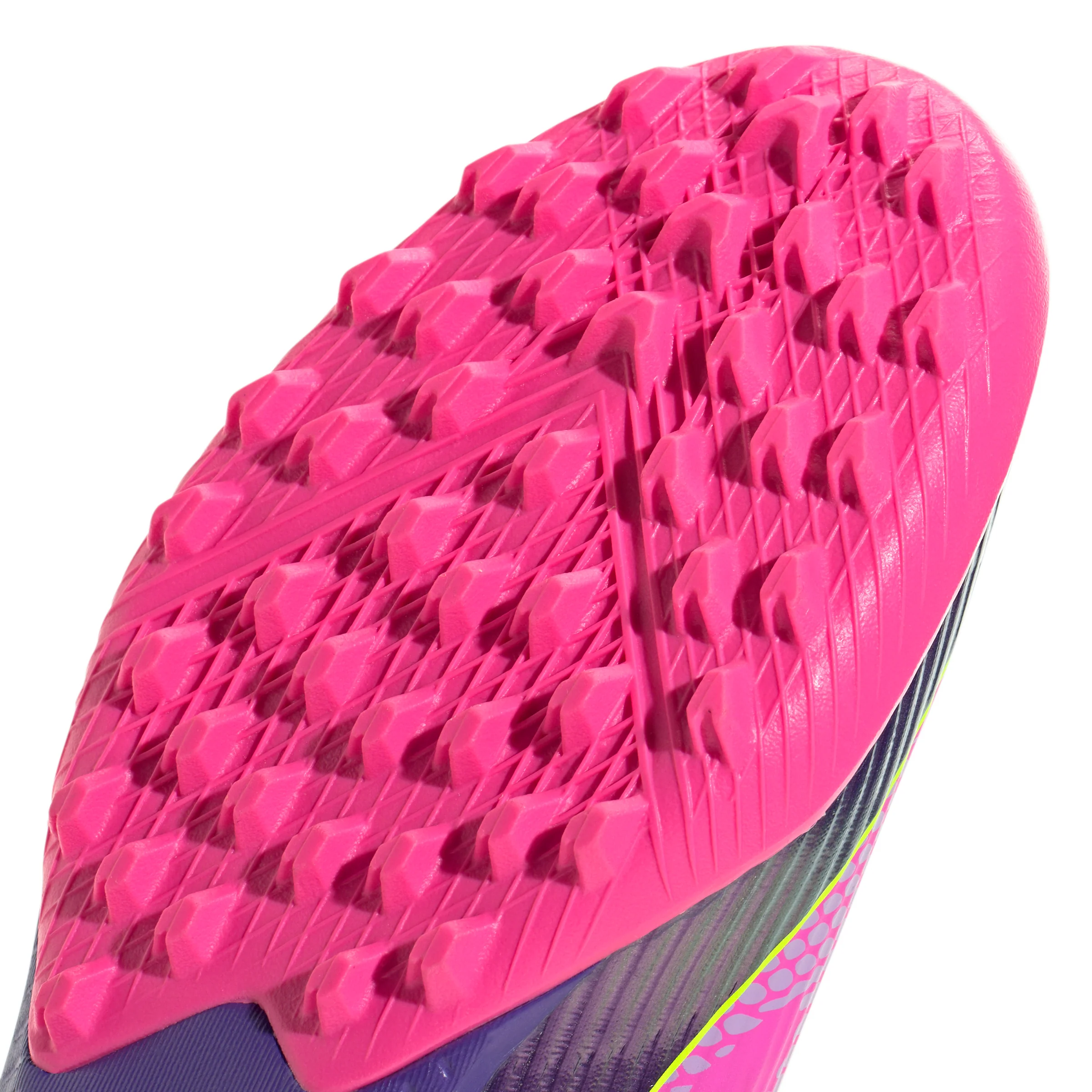 adidas F50 League Laceless Lamine Yamal TF Turf Soccer Cleats- Purple / Cloud White / Lucid Lemon - Image 6