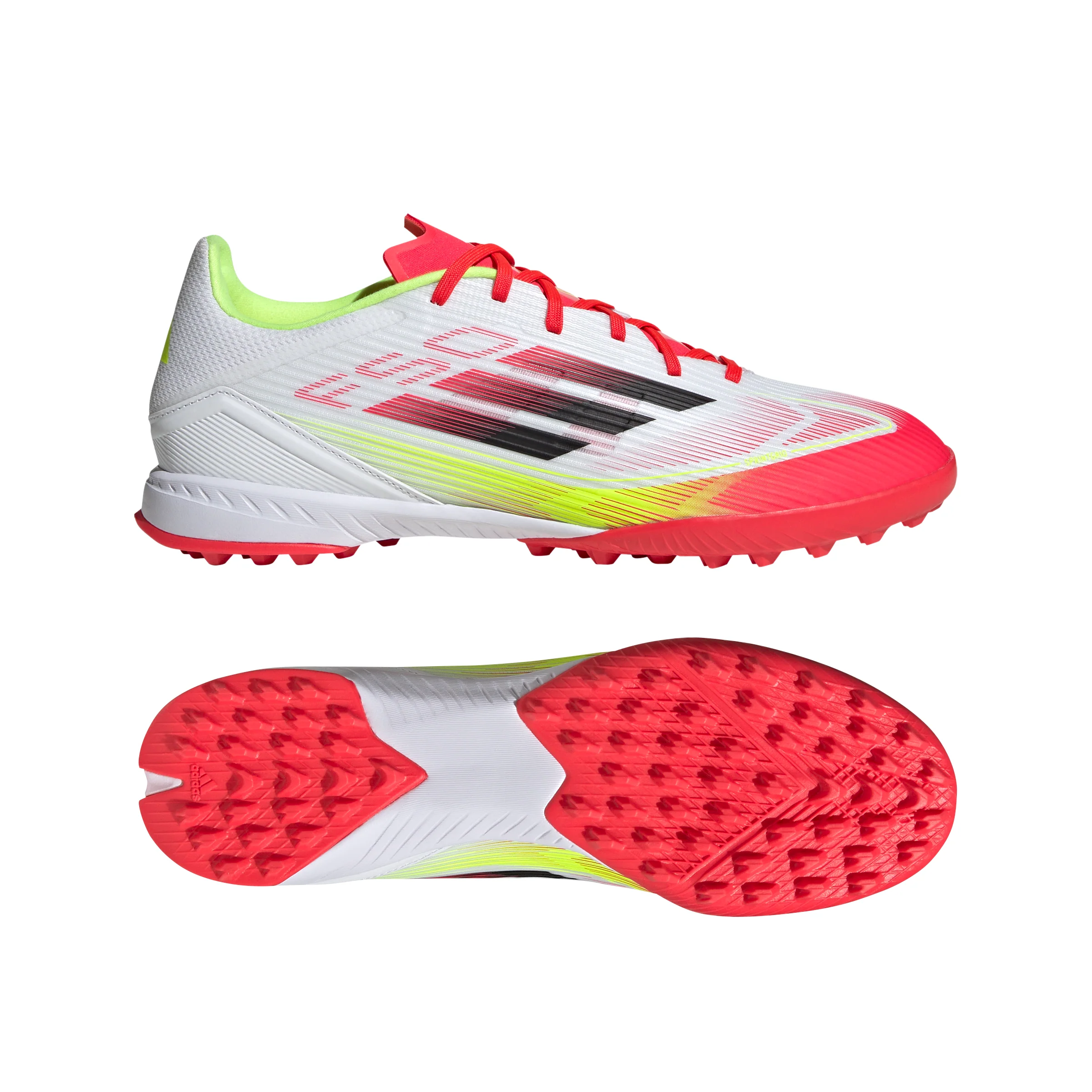 adidas F50 League TF  Turf Soccer Cleats- Cloud White/Core Black /Solar Yellow - Image 7
