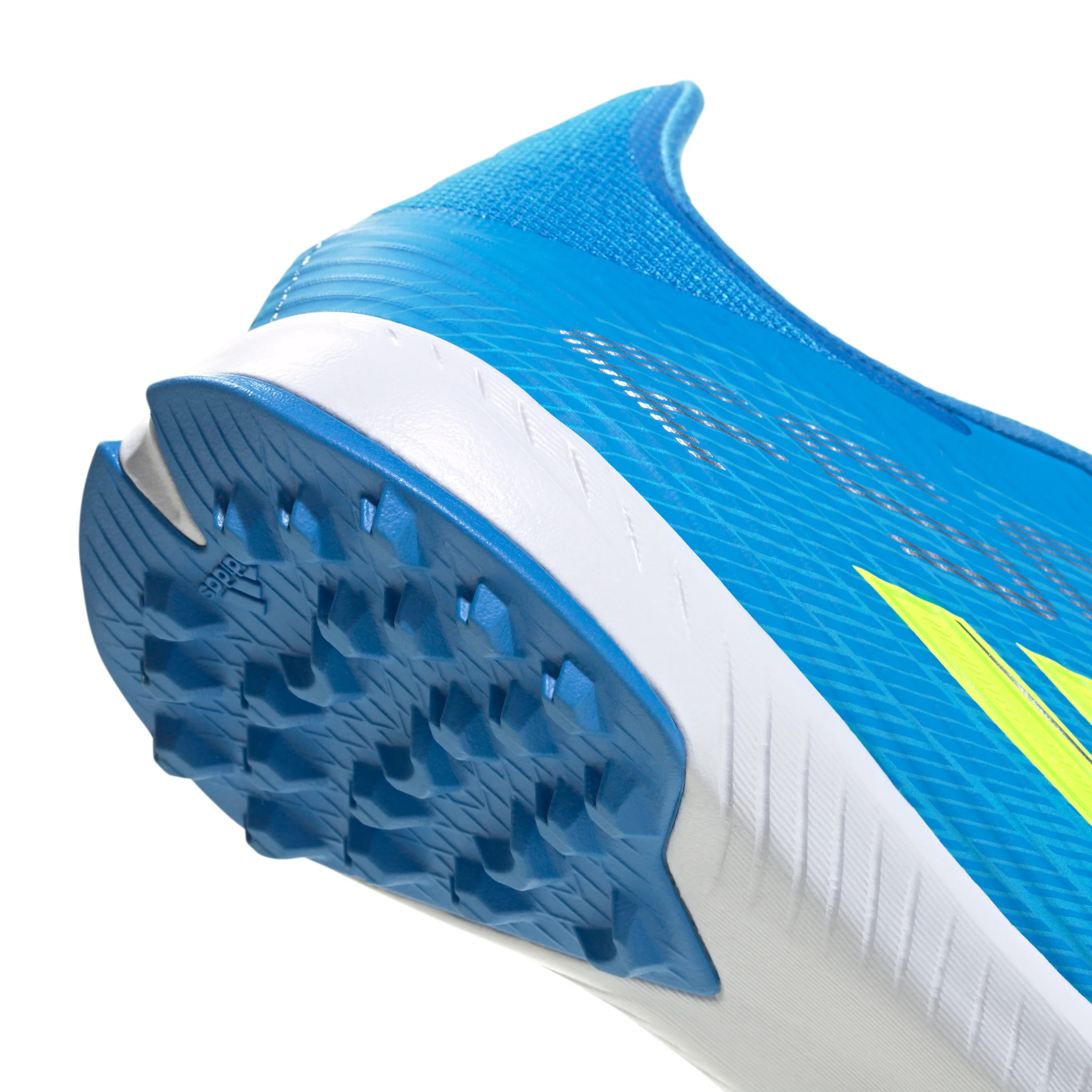 adidas F50 League TF Turf Soccer Cleats - Lucid Ray Blue / Team Solar Yellow 2 / Lucid Aquamarine - Image 5