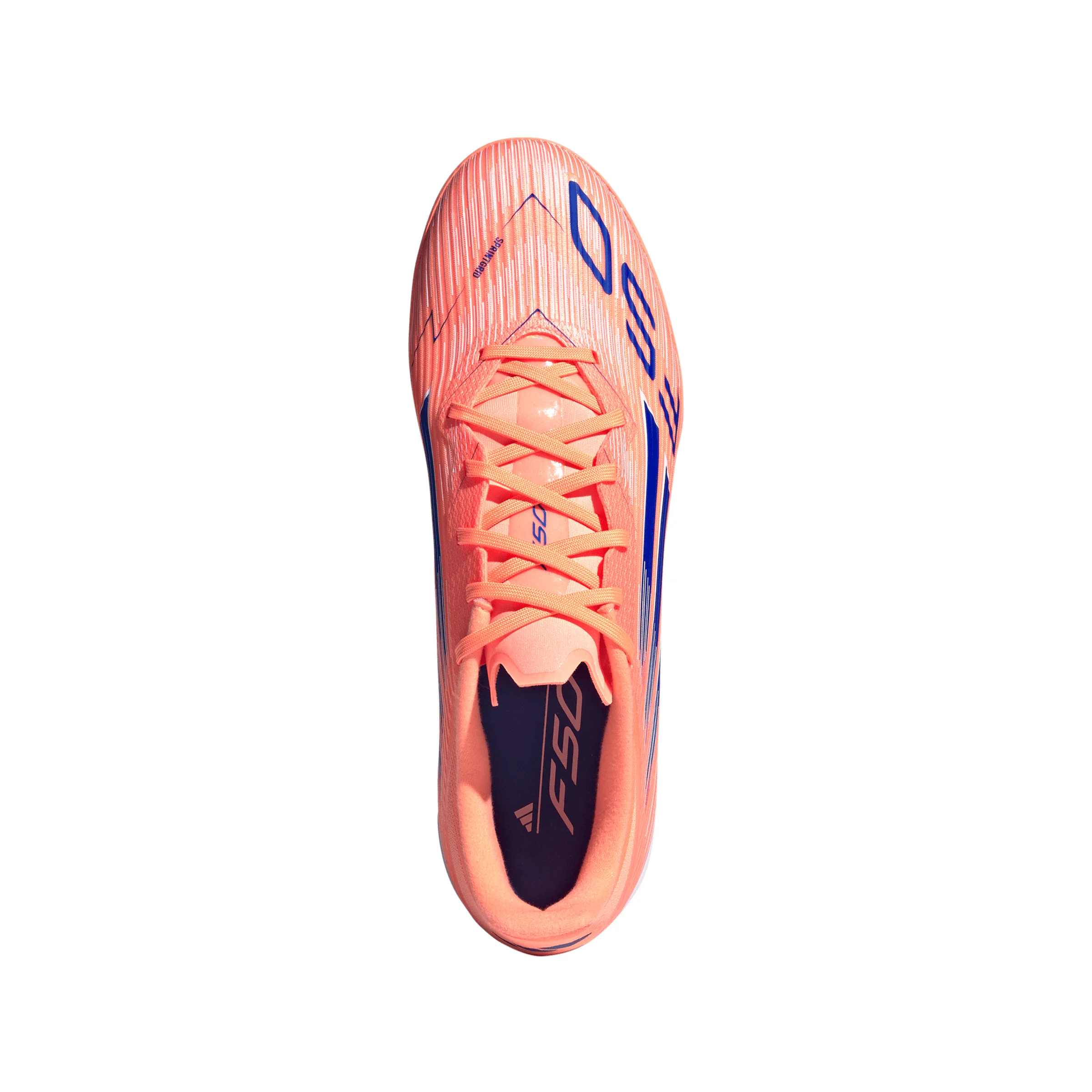 adidas F50 League TF Turf Soccer Cleats - Beam Orange / Lucid Blue / Cloud White - Image 4