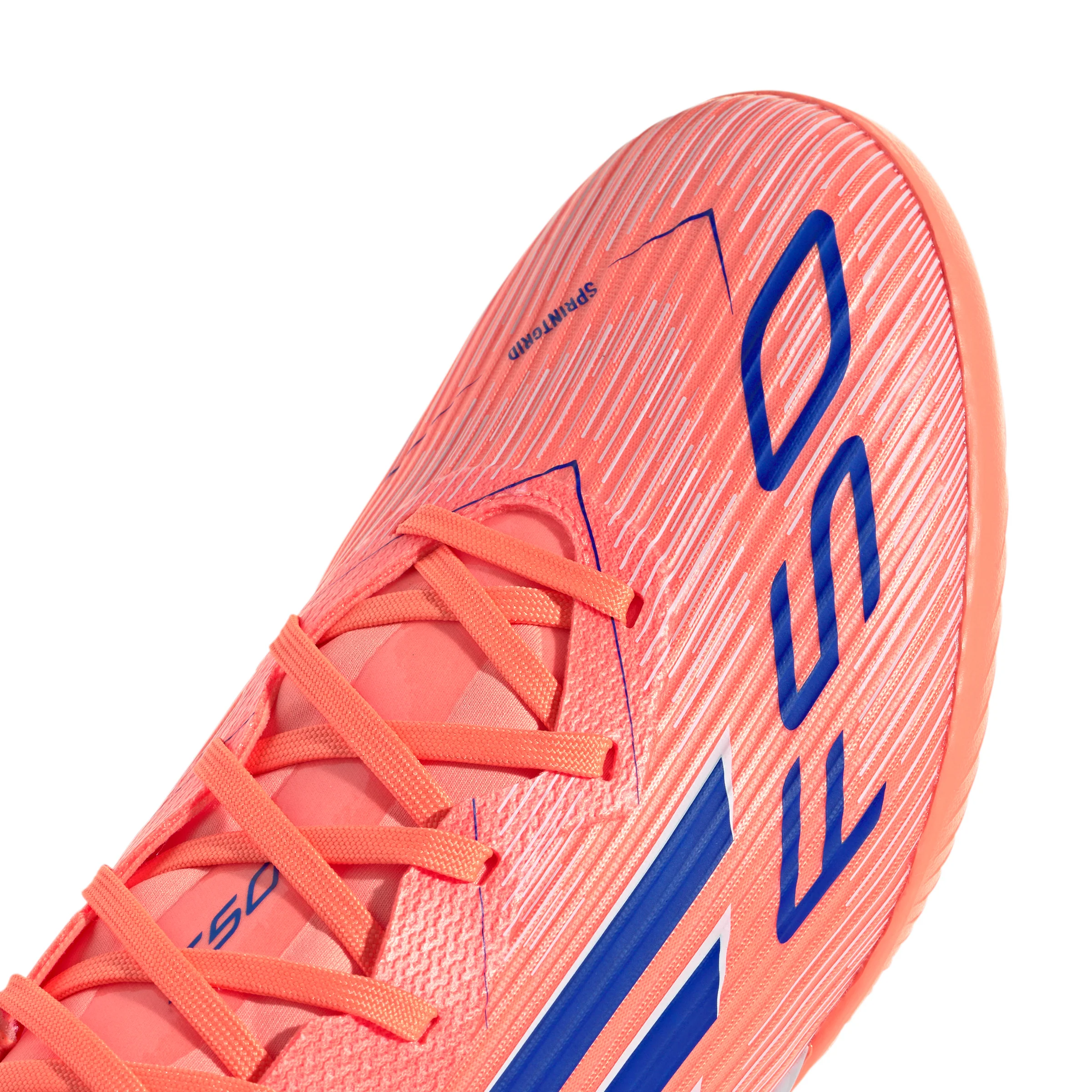 adidas F50 League TF Turf Soccer Cleats - Beam Orange / Lucid Blue / Cloud White - Image 6