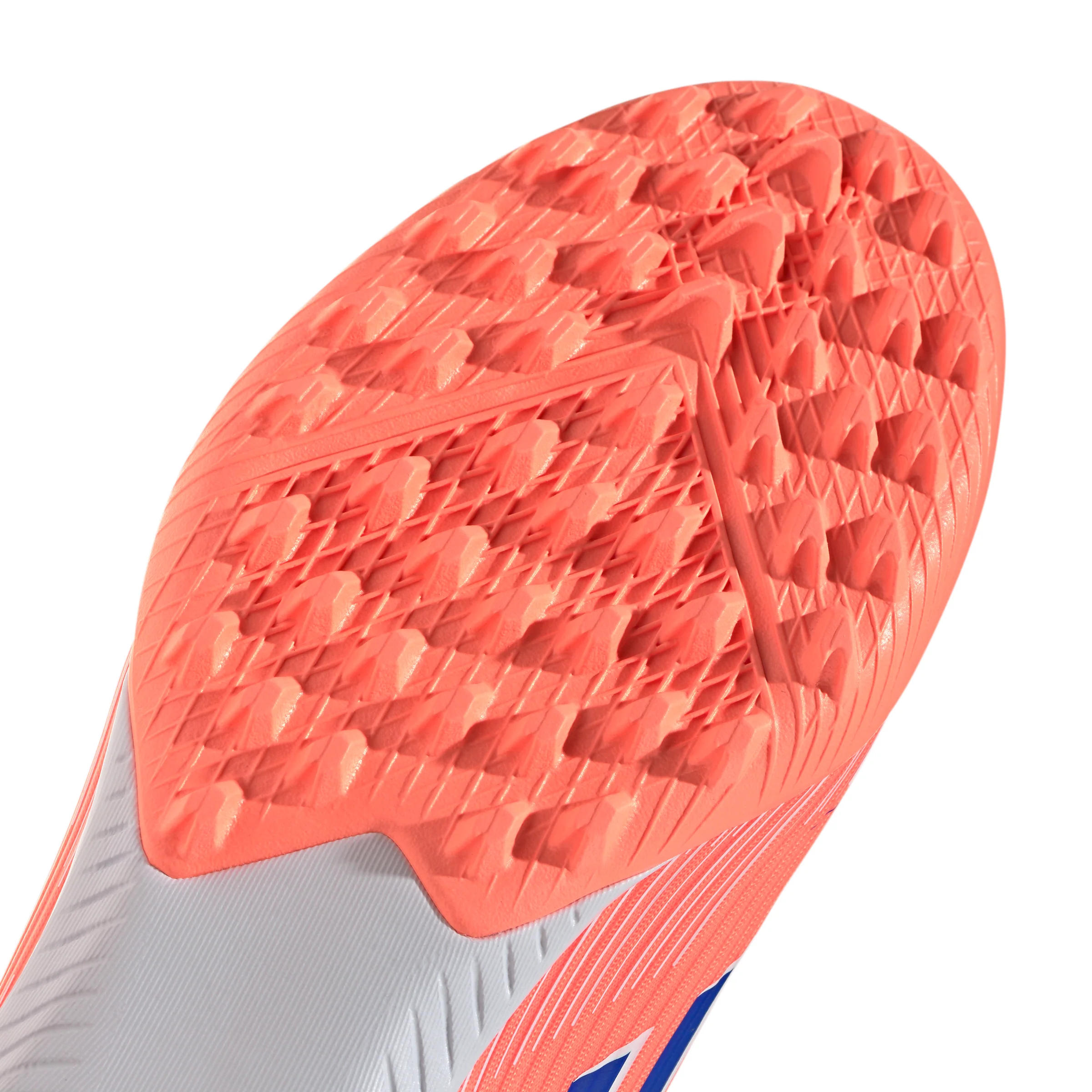 adidas F50 League TF Turf Soccer Cleats - Beam Orange / Lucid Blue / Cloud White - Image 7