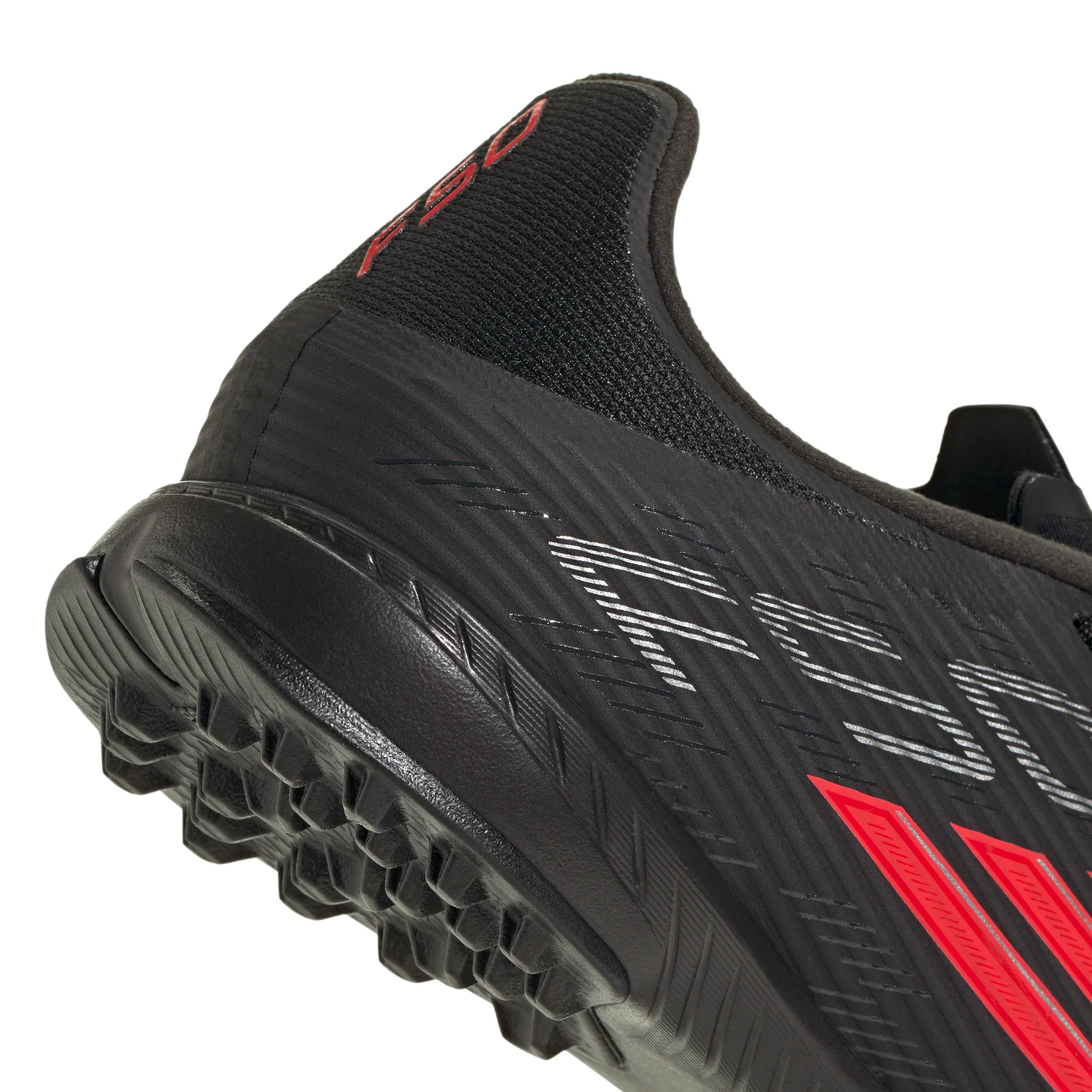 adidas F50 League TF Turf Soccer Cleats - Core Black / Lucid Red / Core Black - Image 7
